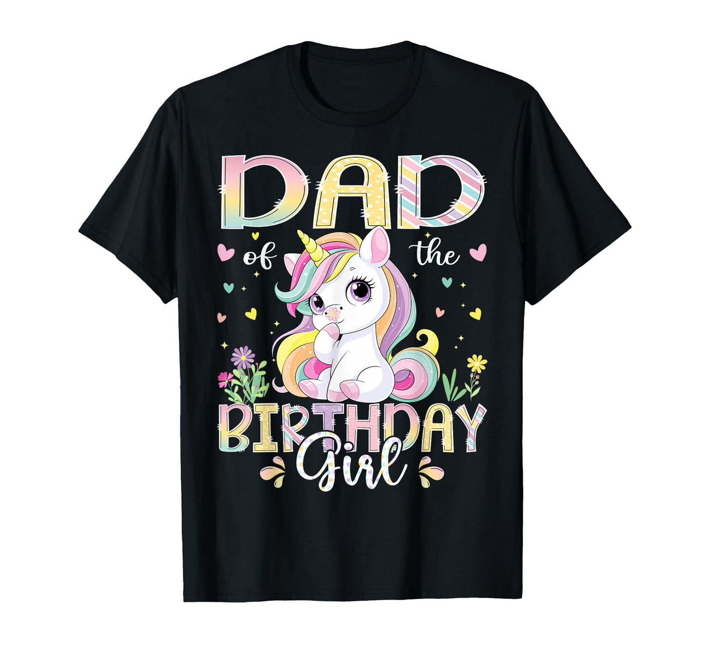 Dad Birthday Kawaii Unicorn Family T-Shirt - Fun Novelty Design Men Women - T-Shirt, Sweatshirt, Hoodie