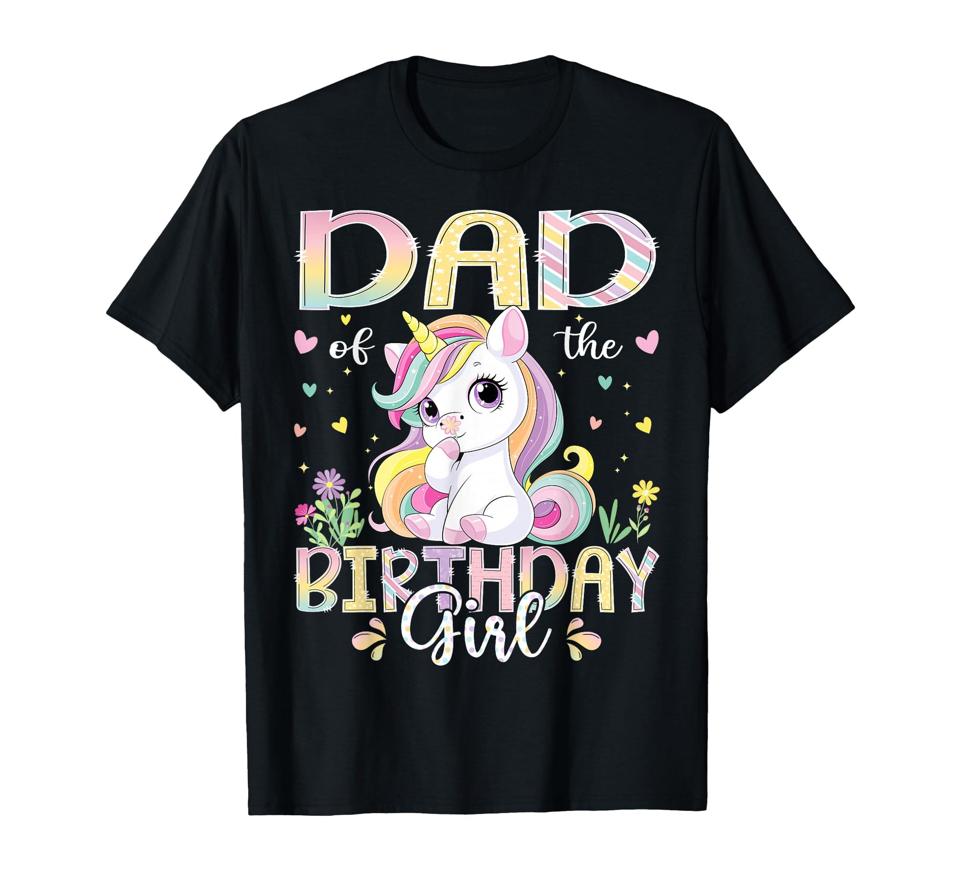 Dad Birthday Kawaii Unicorn Family T-Shirt - Fun Novelty Design Men Women - T-Shirt, Sweatshirt, Hoodie