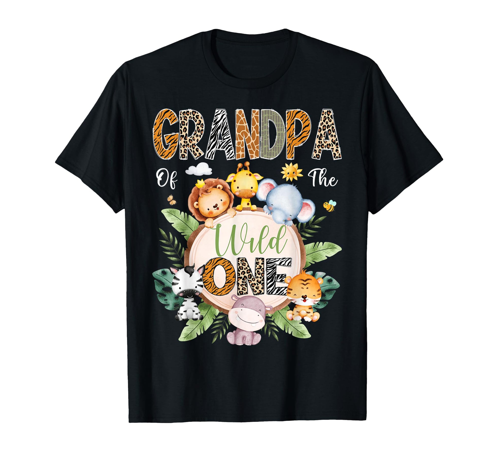 Grandpa Wild One 1St Birthday Safari T-Shirt - Unique Graphic Unisex - T-Shirt, Sweatshirt, Hoodie