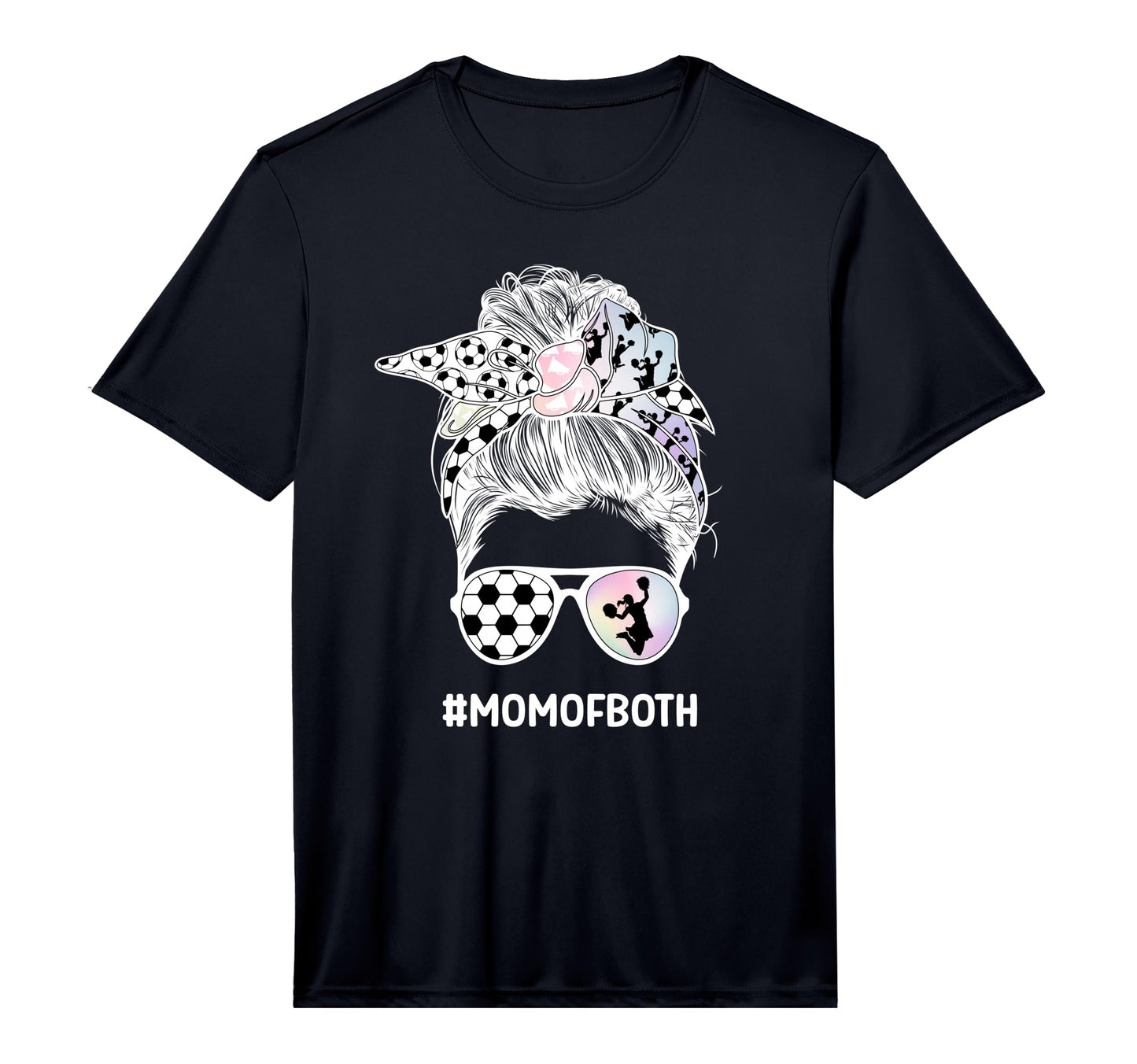 Mens Mom Both Messy Bun Cheerleader T-Shirt - Fun Novelty Design Men Women - T-Shirt, Sweatshirt, Hoodie