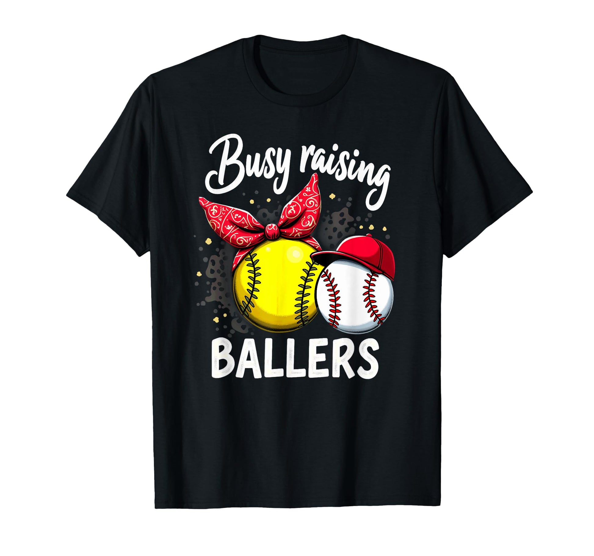 Busy Raising Ballers Softball T-Shirt - Aesthetic Graphic for Adults - T-Shirt, Sweatshirt, Hoodie