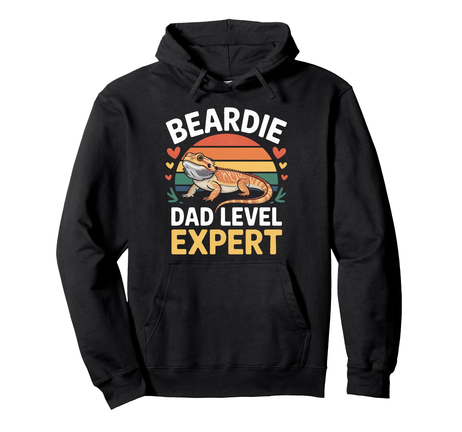 Beardie Dad Level Expert Bearded Dragon Hoodie - Fun Novelty Design Unisex - T-Shirt, Sweatshirt, Hoodie