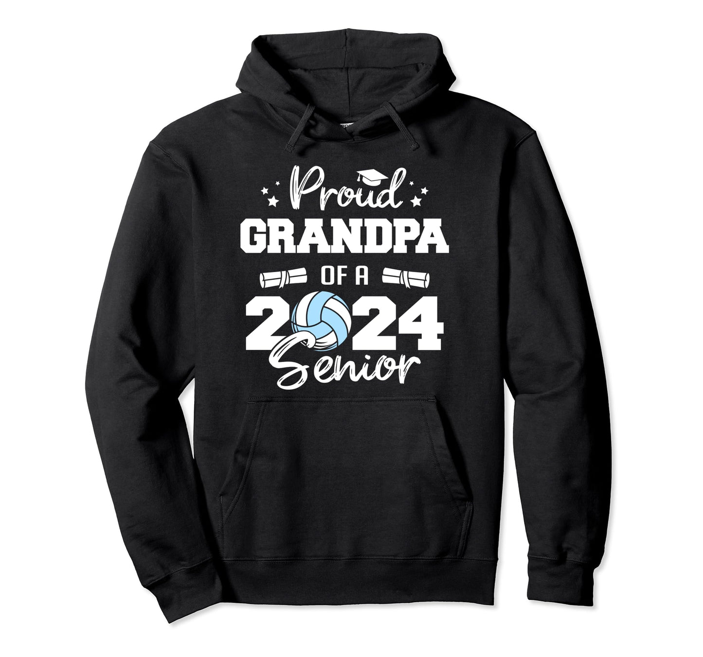 Proud Grandpa 2024 Senior Funny Hoodie - Unique Graphic Men Women - T-Shirt, Sweatshirt, Hoodie