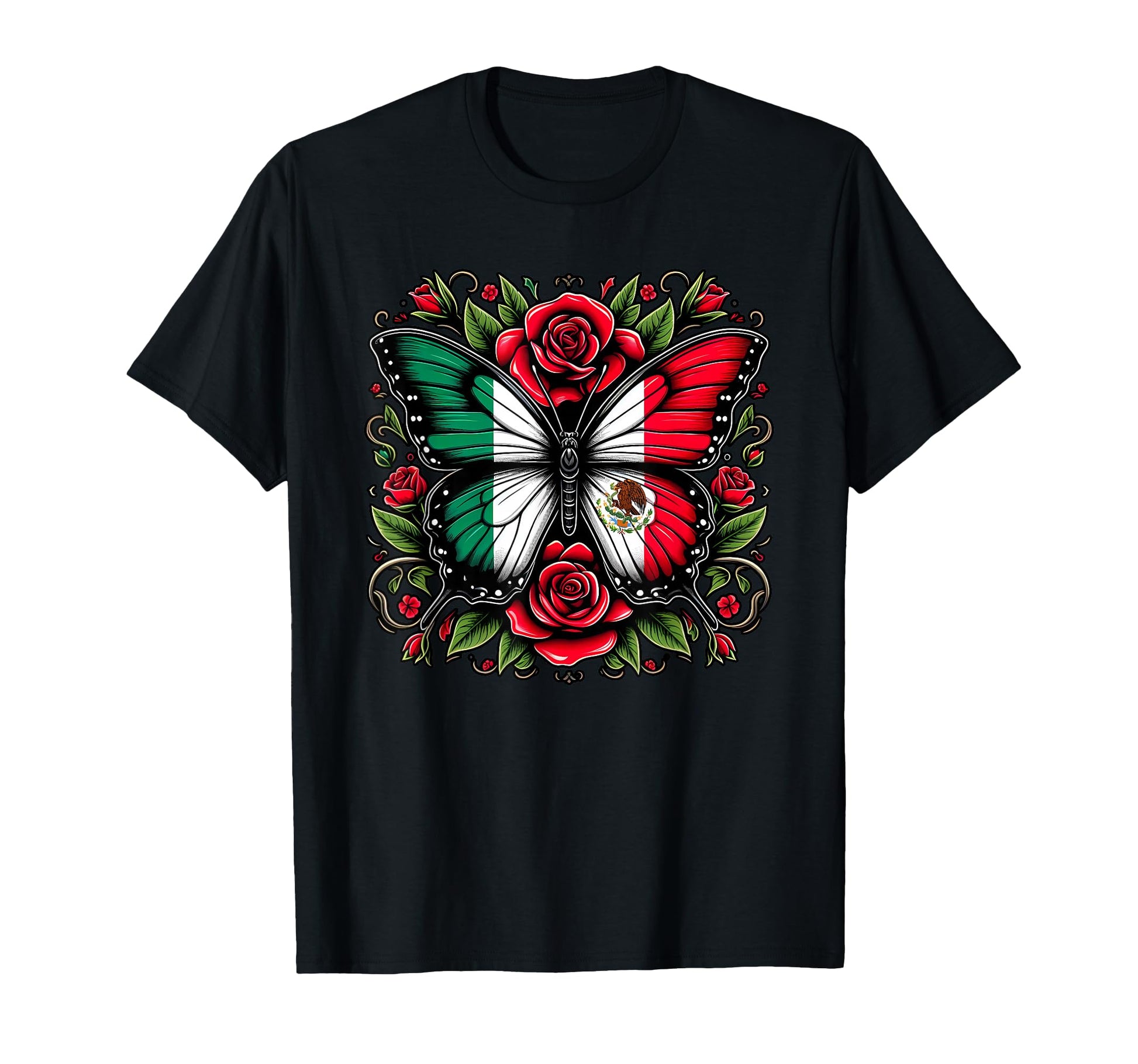 Funny Mexican Butterfly Flag T-Shirt - Aesthetic Graphic for Adults - T-Shirt, Sweatshirt, Hoodie