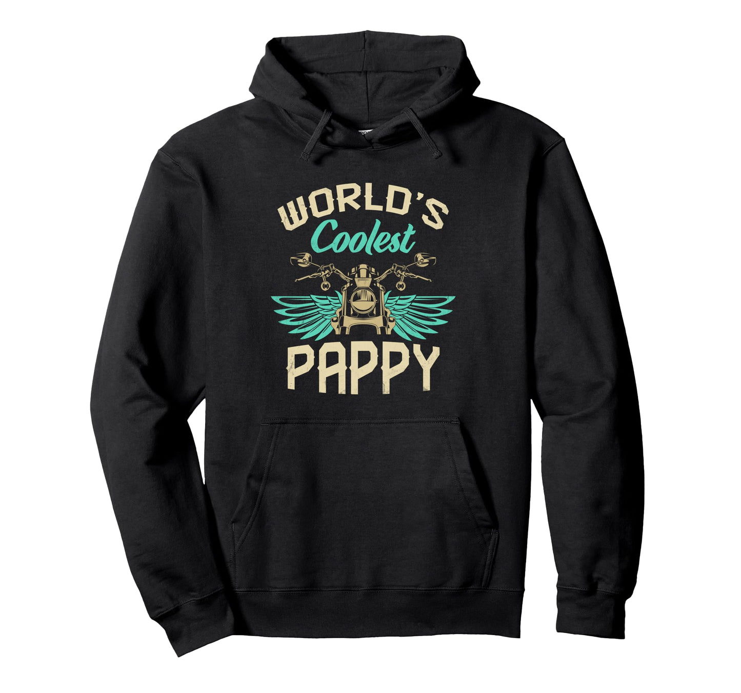 Worlds Coolest Pappy Motorcycle Fathers Hoodie - Trendy Graphic for Adults - T-Shirt, Sweatshirt, Hoodie