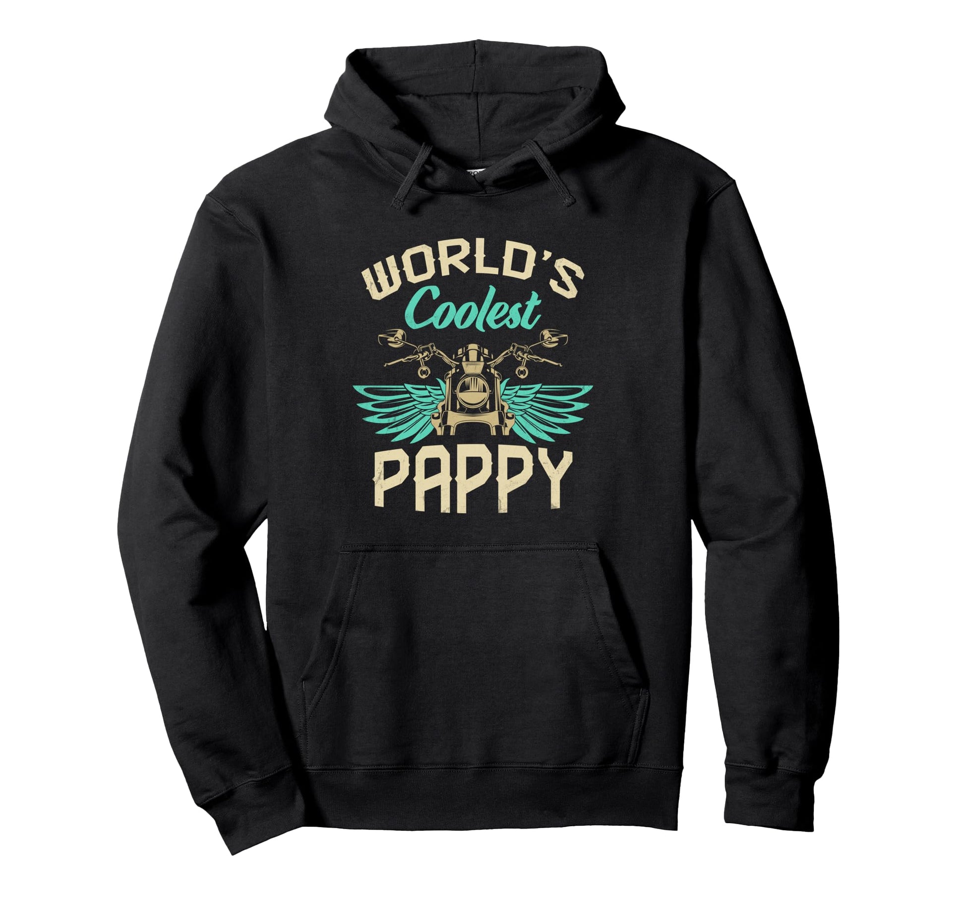 Worlds Coolest Pappy Motorcycle Fathers Hoodie - Trendy Graphic for Adults - T-Shirt, Sweatshirt, Hoodie
