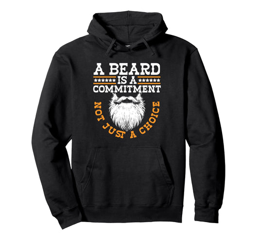 Bearded Facial Hair Fathers Day Dad Hoodie - Graphic Print Men Women - T-Shirt, Sweatshirt, Hoodie