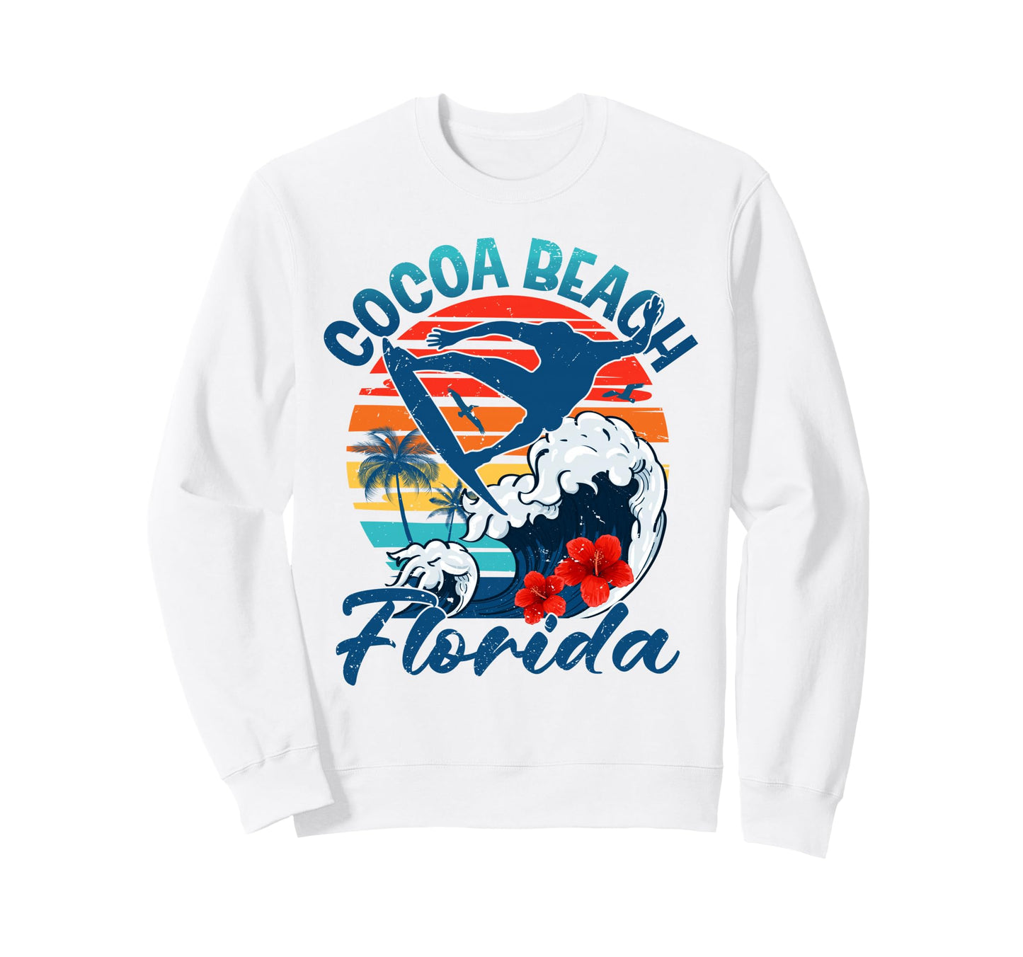 Cocoa Beach Florida Tropical Sweatshirt - Aesthetic Graphic for Adults - T-Shirt, Sweatshirt, Hoodie