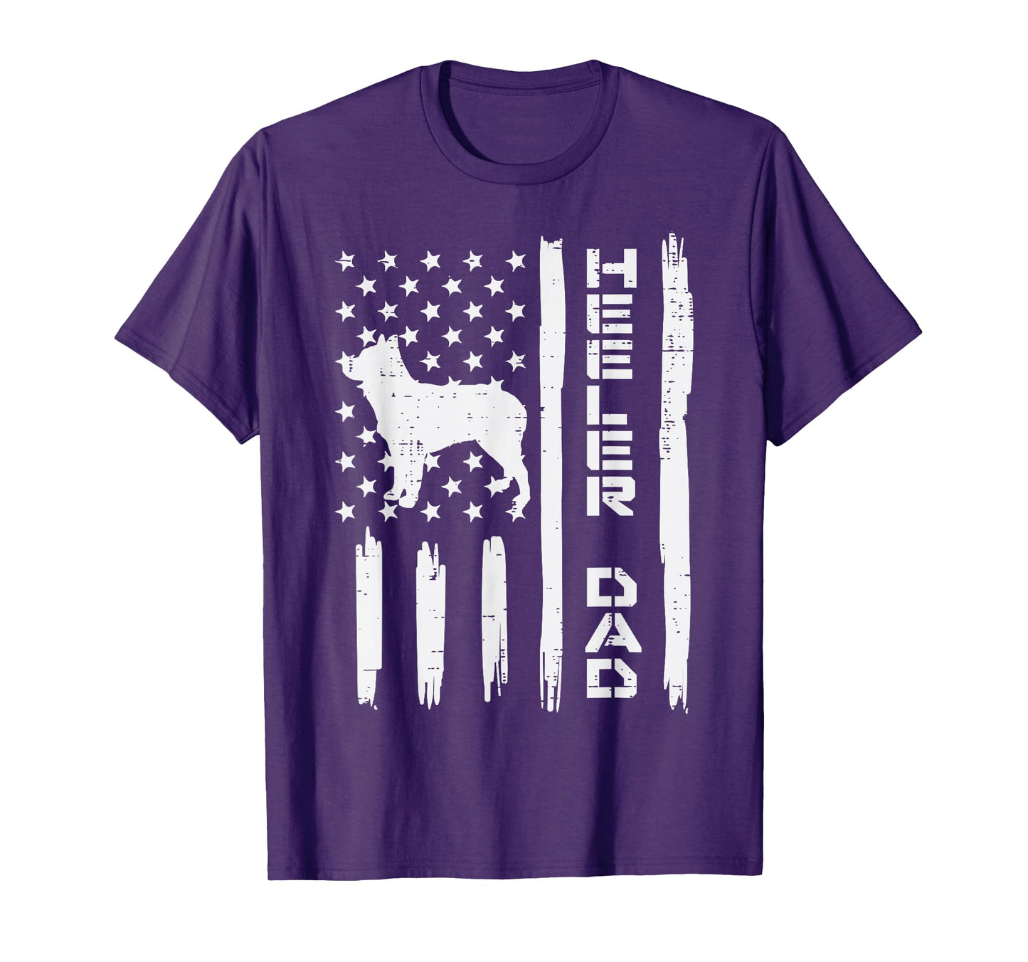 Heeler Dad Flag Blue Red Cattle T-Shirt - Casual Everyday Wear Men Women - T-Shirt, Sweatshirt, Hoodie