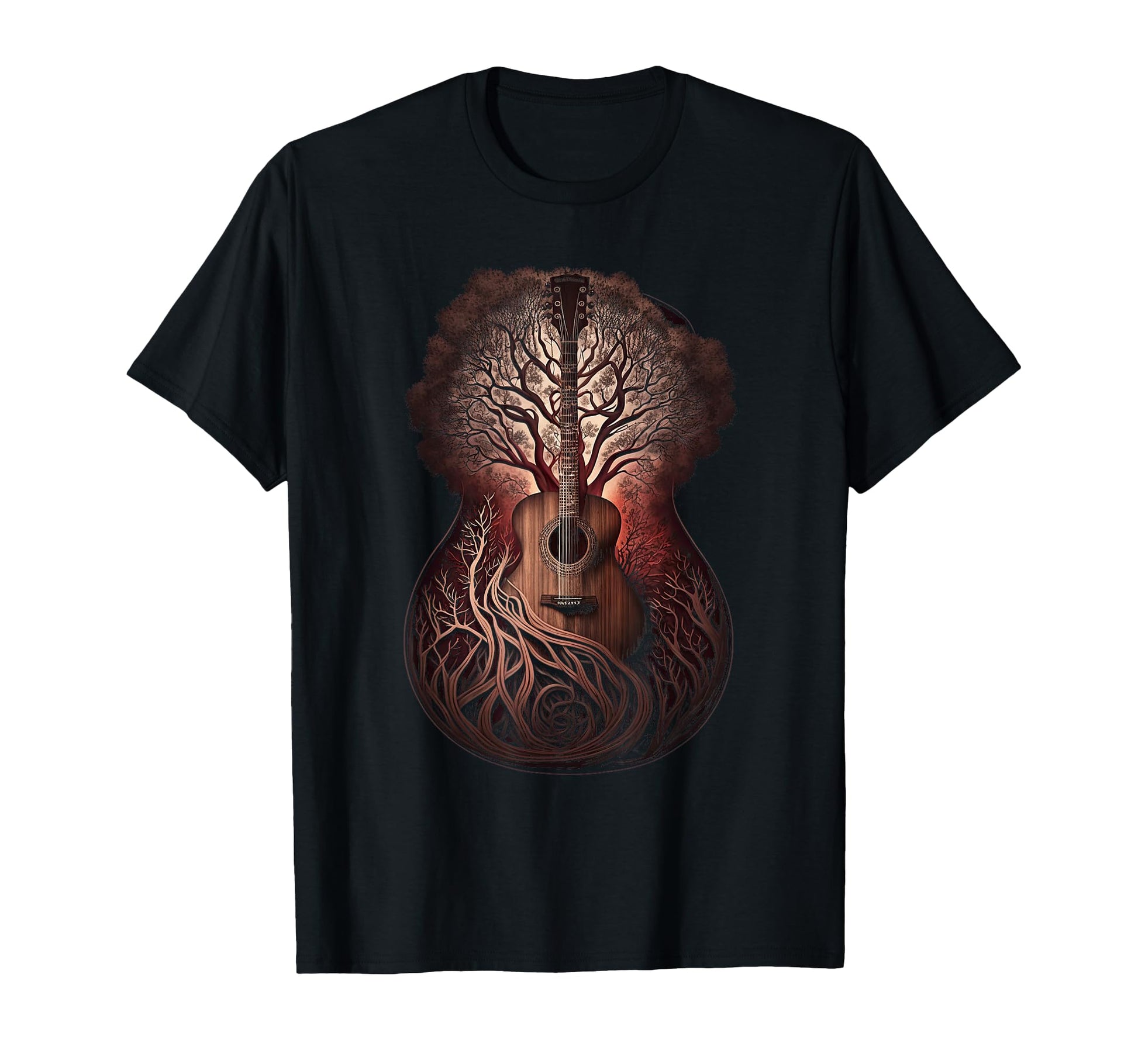 Guitar And Trees Guitars Nature T-Shirt - Custom Art Print for Adults - T-Shirt, Sweatshirt, Hoodie