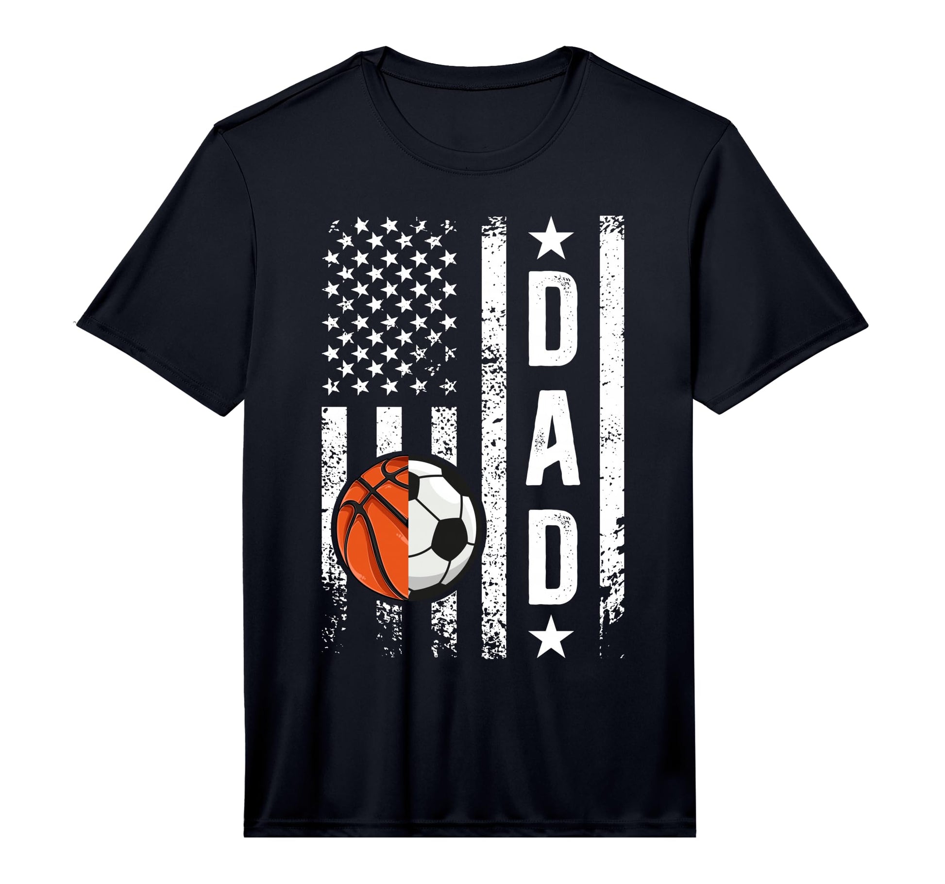 Mens Basketball Soccer Dad Us Flag T-Shirt - Minimalist Print Men Women - T-Shirt, Sweatshirt, Hoodie