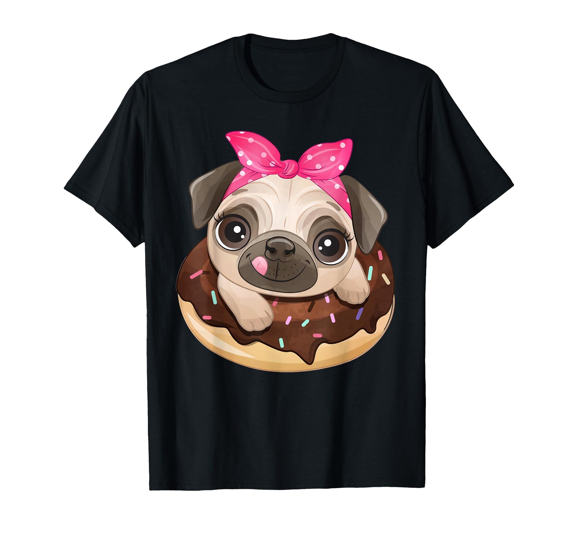 Pug Donut Dog T-Shirt - Minimalist Print Unisex - T-Shirt, Sweatshirt, Hoodie