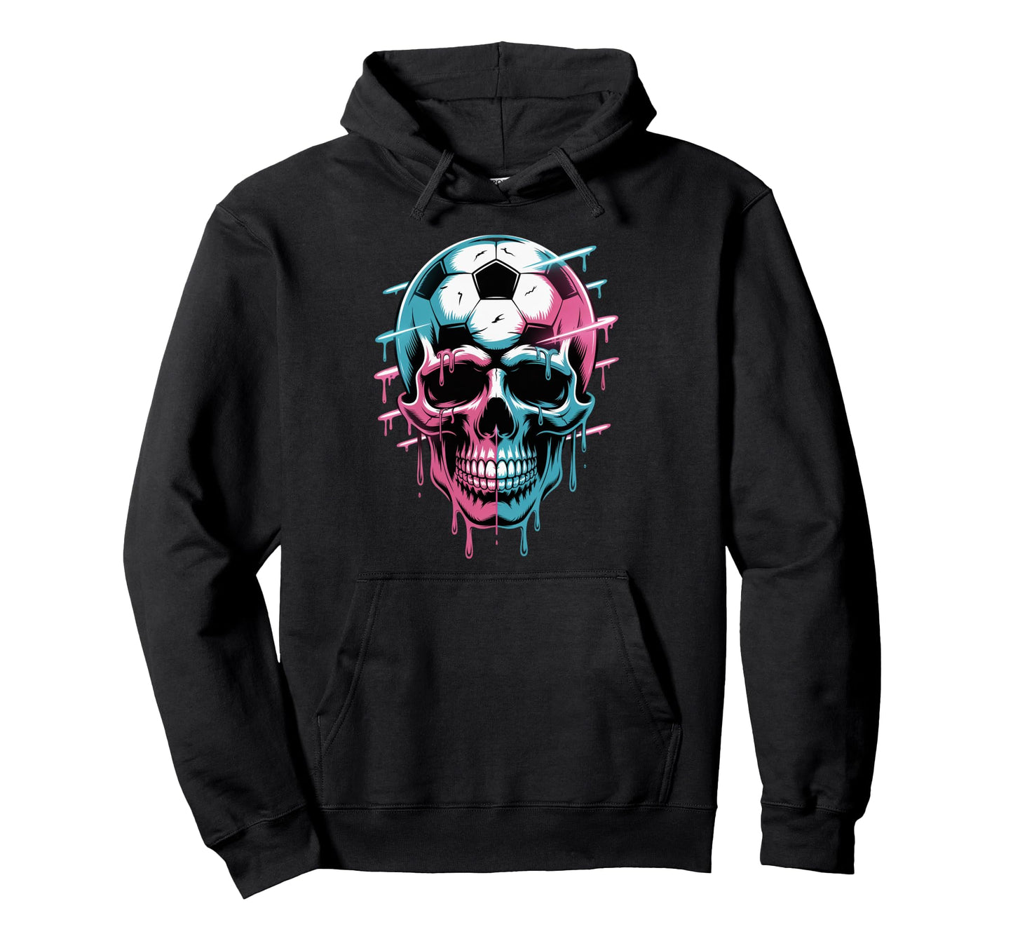 Skeleton Soccer Ice Cream Drip Game Hoodie - Custom Art Print for Adults - T-Shirt, Sweatshirt, Hoodie