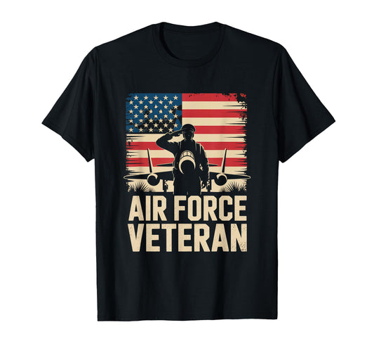 Air Force Veteran Us American Flag T-Shirt - Fun Novelty Design for Adults - T-Shirt, Sweatshirt, Hoodie
