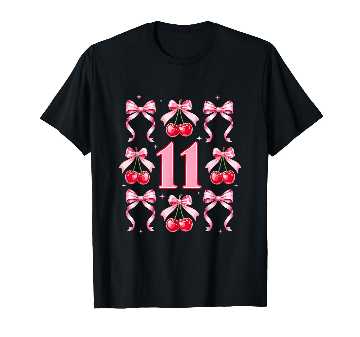 Birthday 11Th Birthday Cherry Coquette T-Shirt - Custom Art Print Unisex - T-Shirt, Sweatshirt, Hoodie