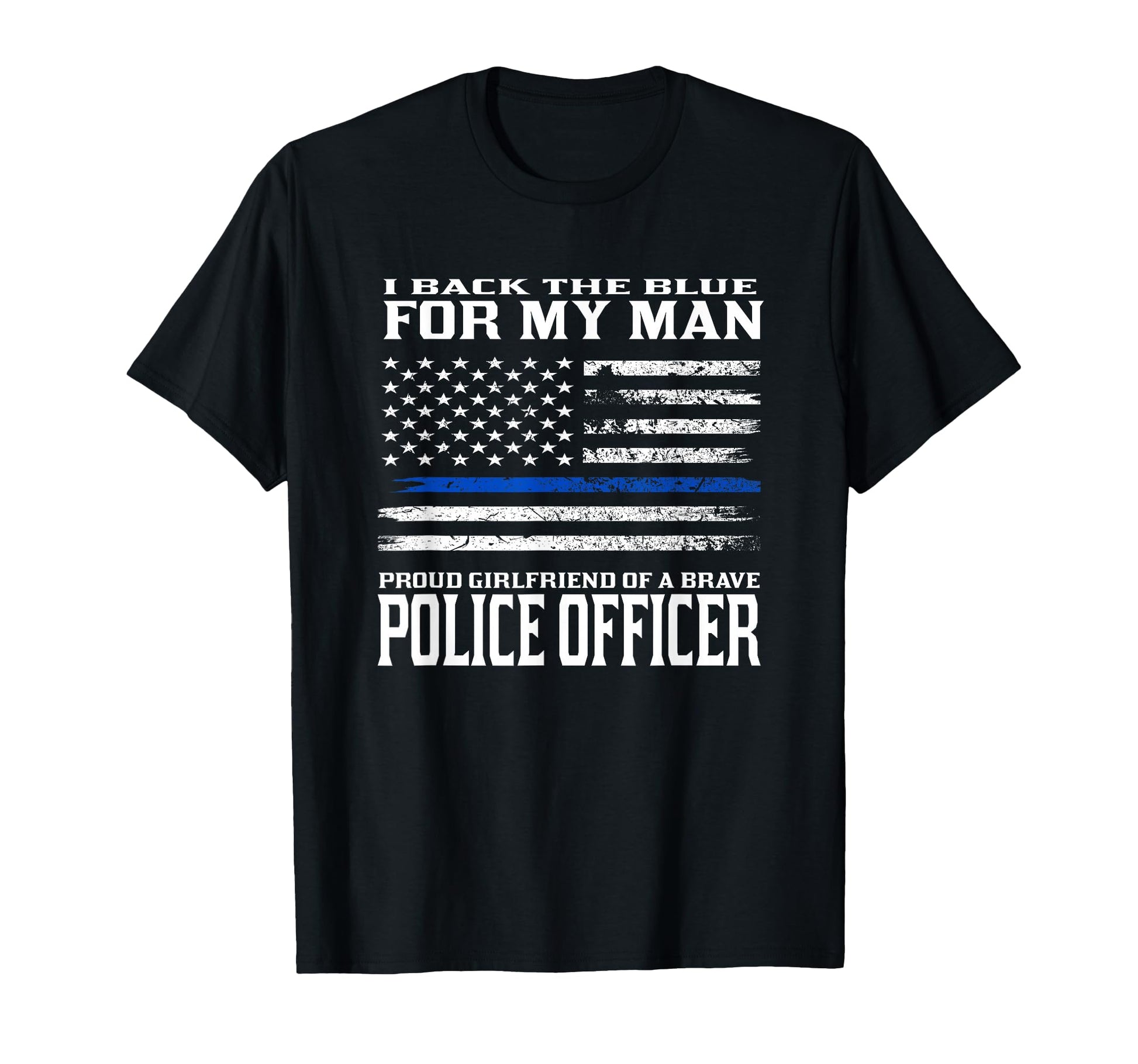 Thin Blue Line Proud Girlfriend Police T-Shirt - Minimalist Print Unisex - T-Shirt, Sweatshirt, Hoodie
