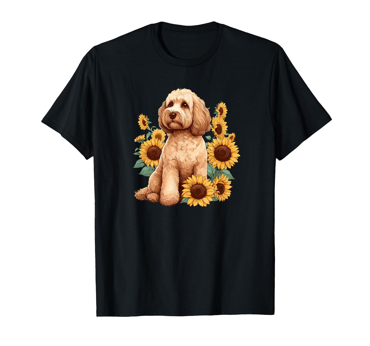 Womens Dog Lover Sunflowers Flowers T-Shirt - Aesthetic Graphic for Adults - T-Shirt, Sweatshirt, Hoodie