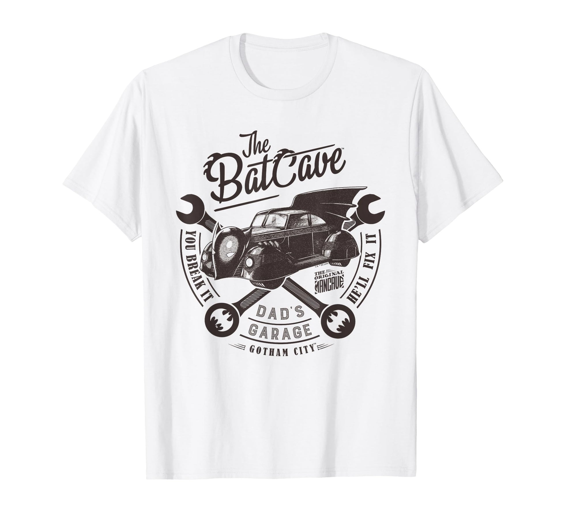 Batman Fathers Day Dads Garage Is T-Shirt - Casual Everyday Wear Men Women - T-Shirt, Sweatshirt, Hoodie