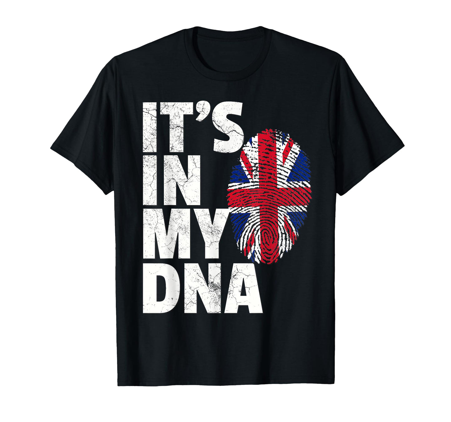 Its My Dna British Flag England Uk T-Shirt - Minimalist Print for Adults - T-Shirt, Sweatshirt, Hoodie
