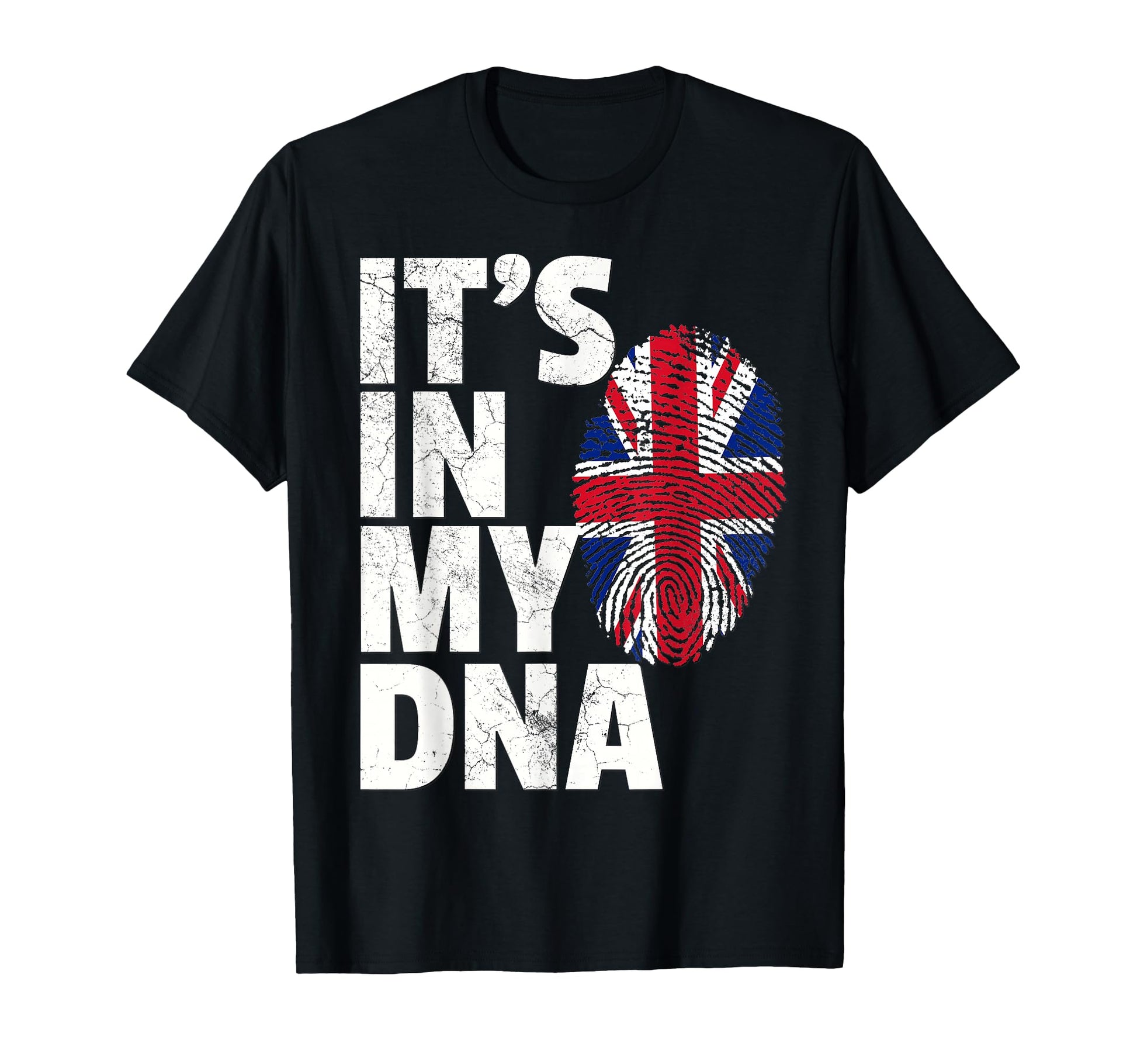Its My Dna British Flag England Uk T-Shirt - Minimalist Print for Adults - T-Shirt, Sweatshirt, Hoodie