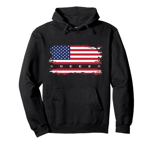 American Flag Soccer Soccer Hoodie - Minimalist Print Men Women - T-Shirt, Sweatshirt, Hoodie