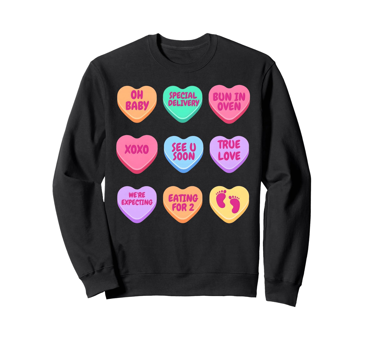 Pregnancy Announcement Hearts Sweatshirt - Streetwear Style Men Women - T-Shirt, Sweatshirt, Hoodie