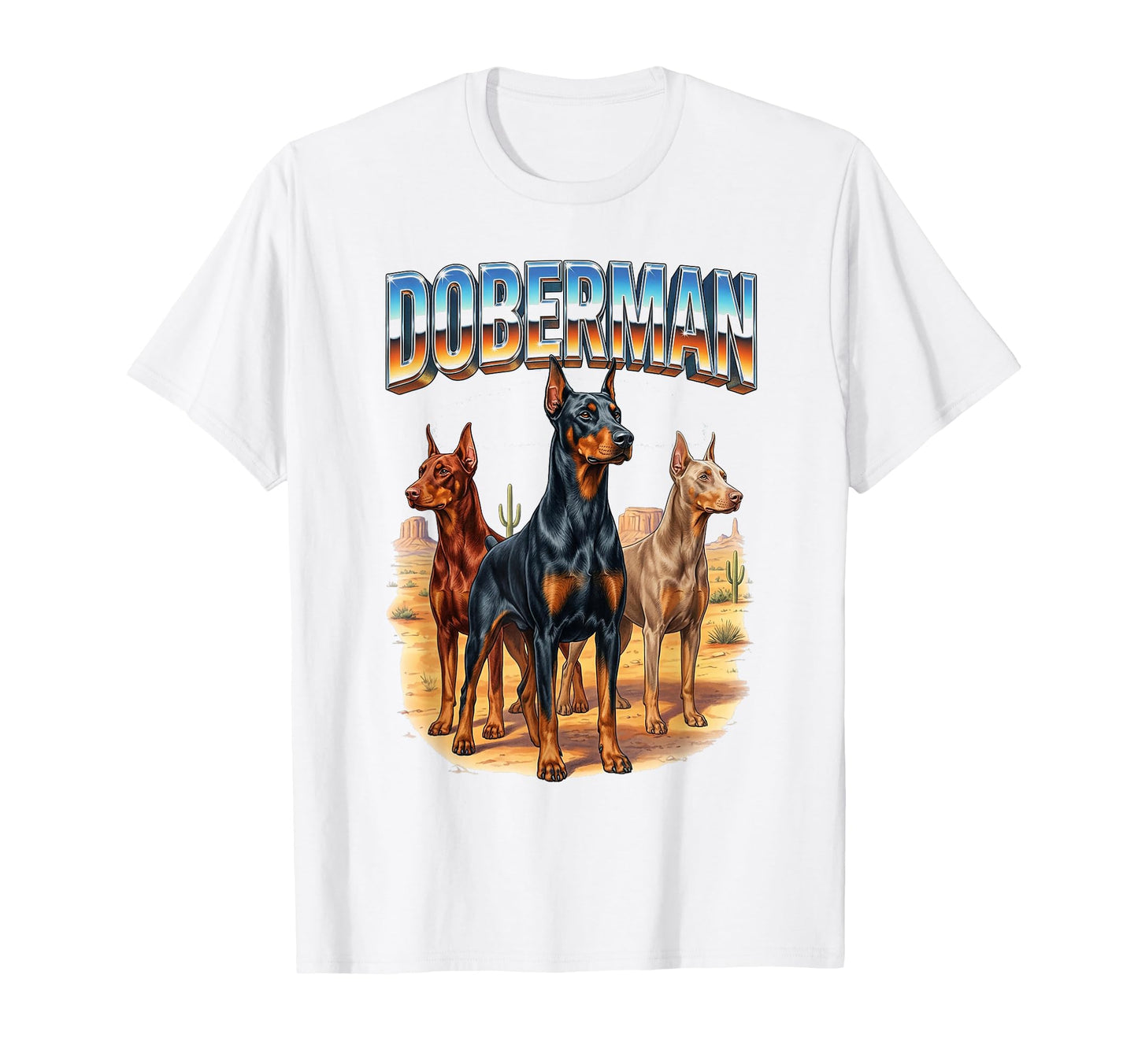 Doberman 90S Dog Lover 80S Doberman T-Shirt - Novelty Apparel Men Women - T-Shirt, Sweatshirt, Hoodie