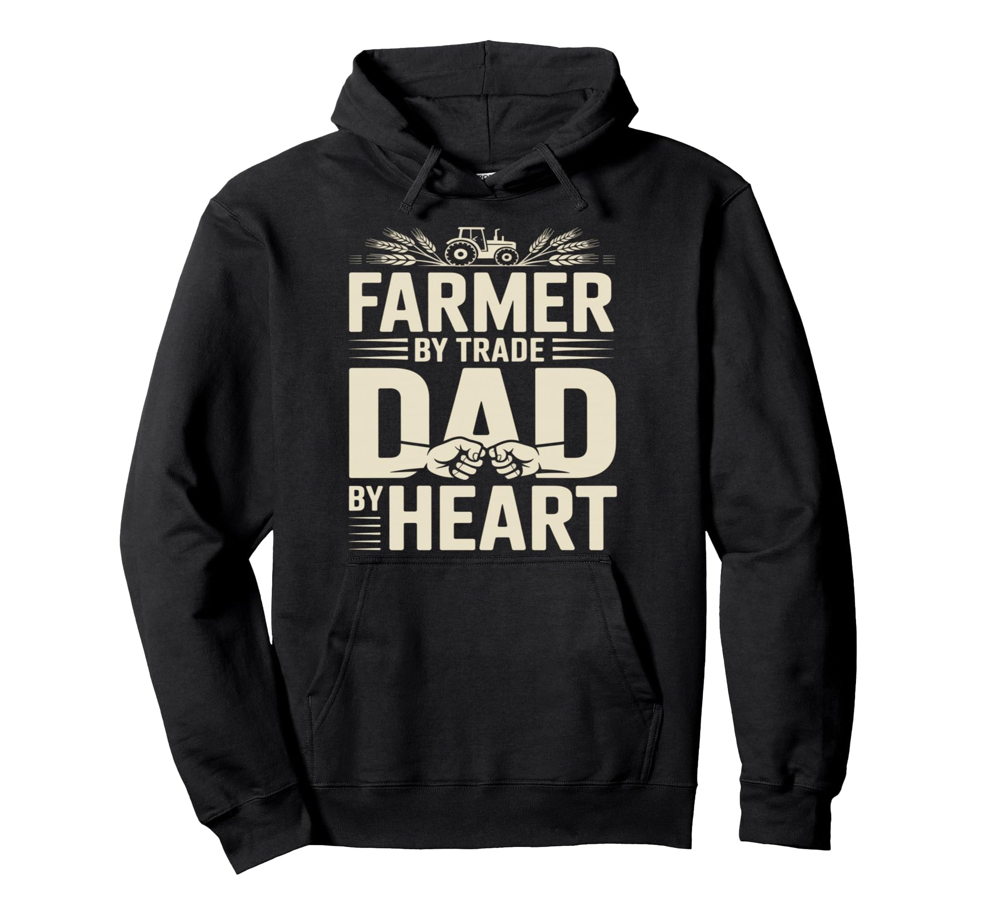 Farmer Trade Dad Heart Tractor Hoodie - Minimalist Print Unisex - T-Shirt, Sweatshirt, Hoodie