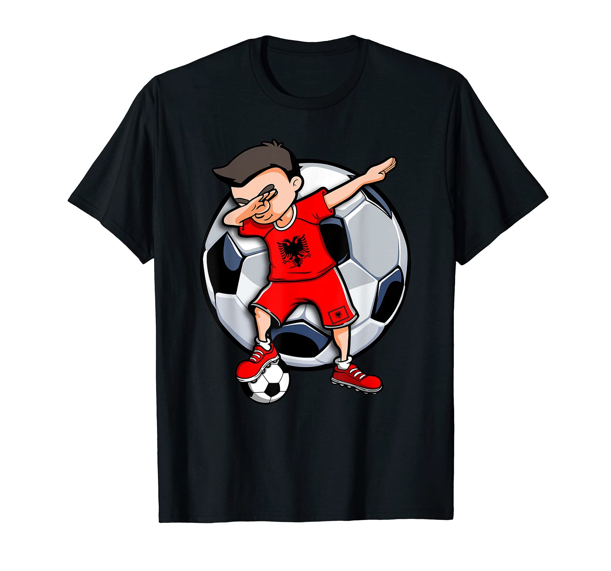Dabbing Soccer Albania Football Fan T-Shirt - Custom Art Print for Adults - T-Shirt, Sweatshirt, Hoodie