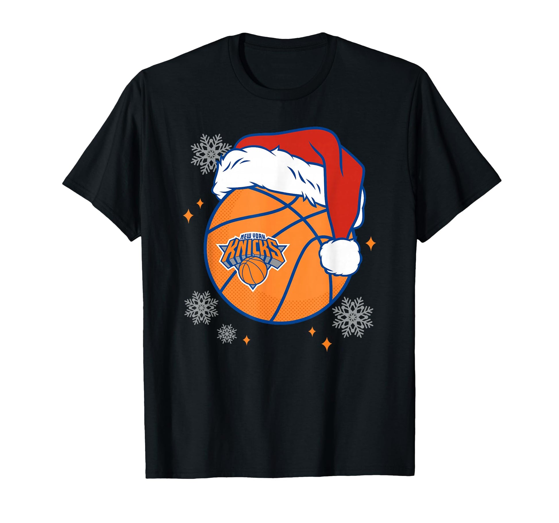 Nba New York Knicks Santa Hat Ball T-Shirt - Fun Novelty Design Unisex - T-Shirt, Sweatshirt, Hoodie