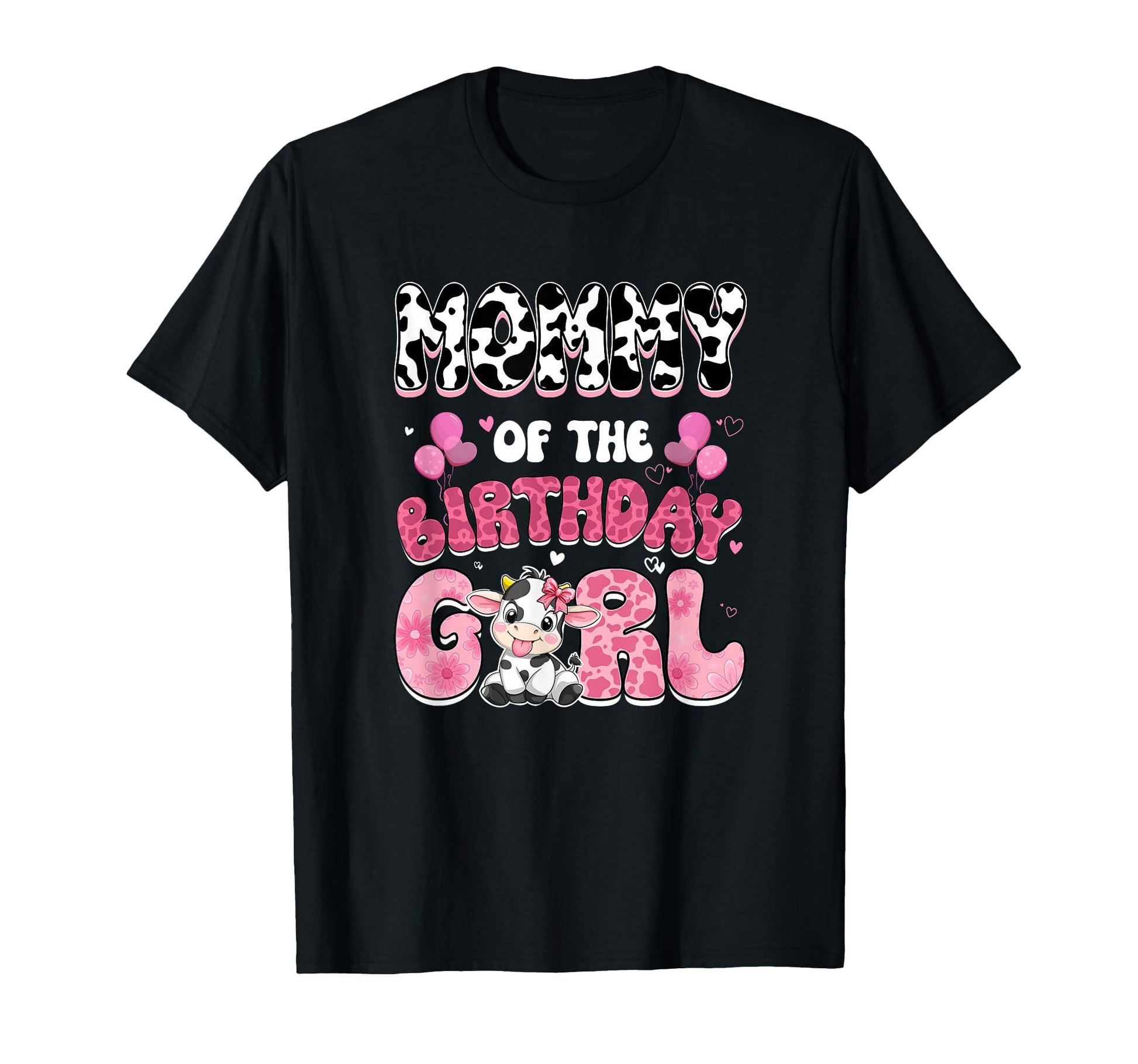 Mommy Birthday Cow Farm Family 1St T-Shirt - Trendy Graphic for Adults - T-Shirt, Sweatshirt, Hoodie
