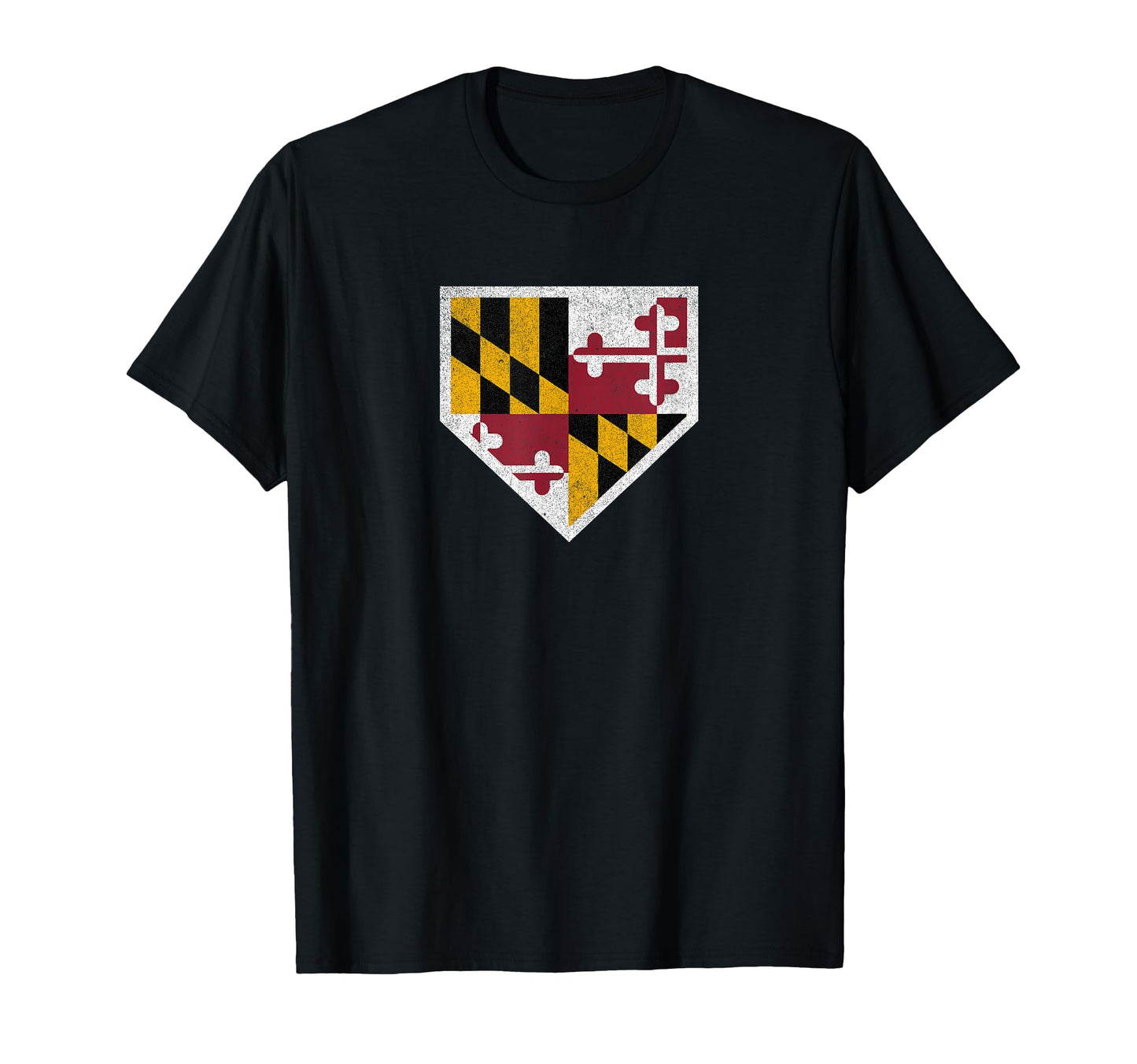 Baseball Home Plate Maryland State Flag T-Shirt - Novelty Apparel Men Women - T-Shirt, Sweatshirt, Hoodie