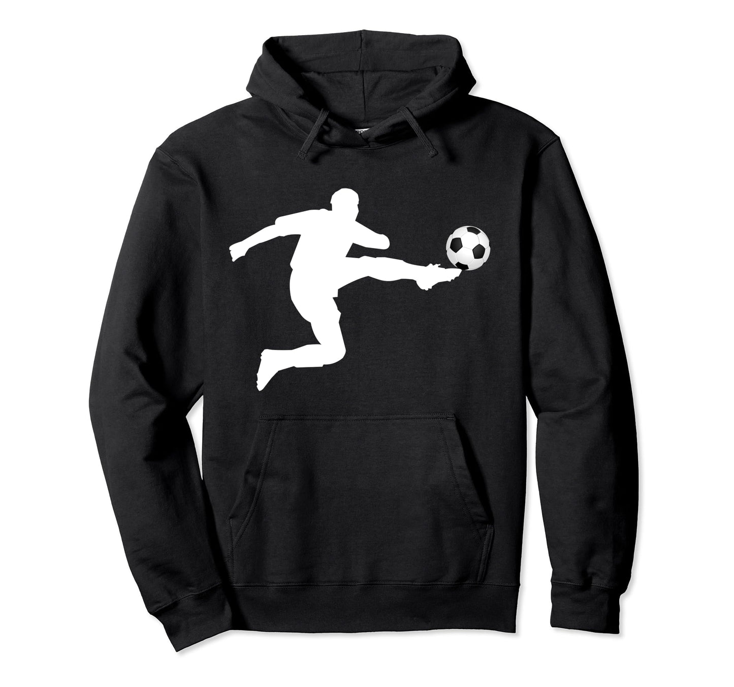 Soccer Striker Silhouette Hoodie - Fun Novelty Design for Adults - T-Shirt, Sweatshirt, Hoodie
