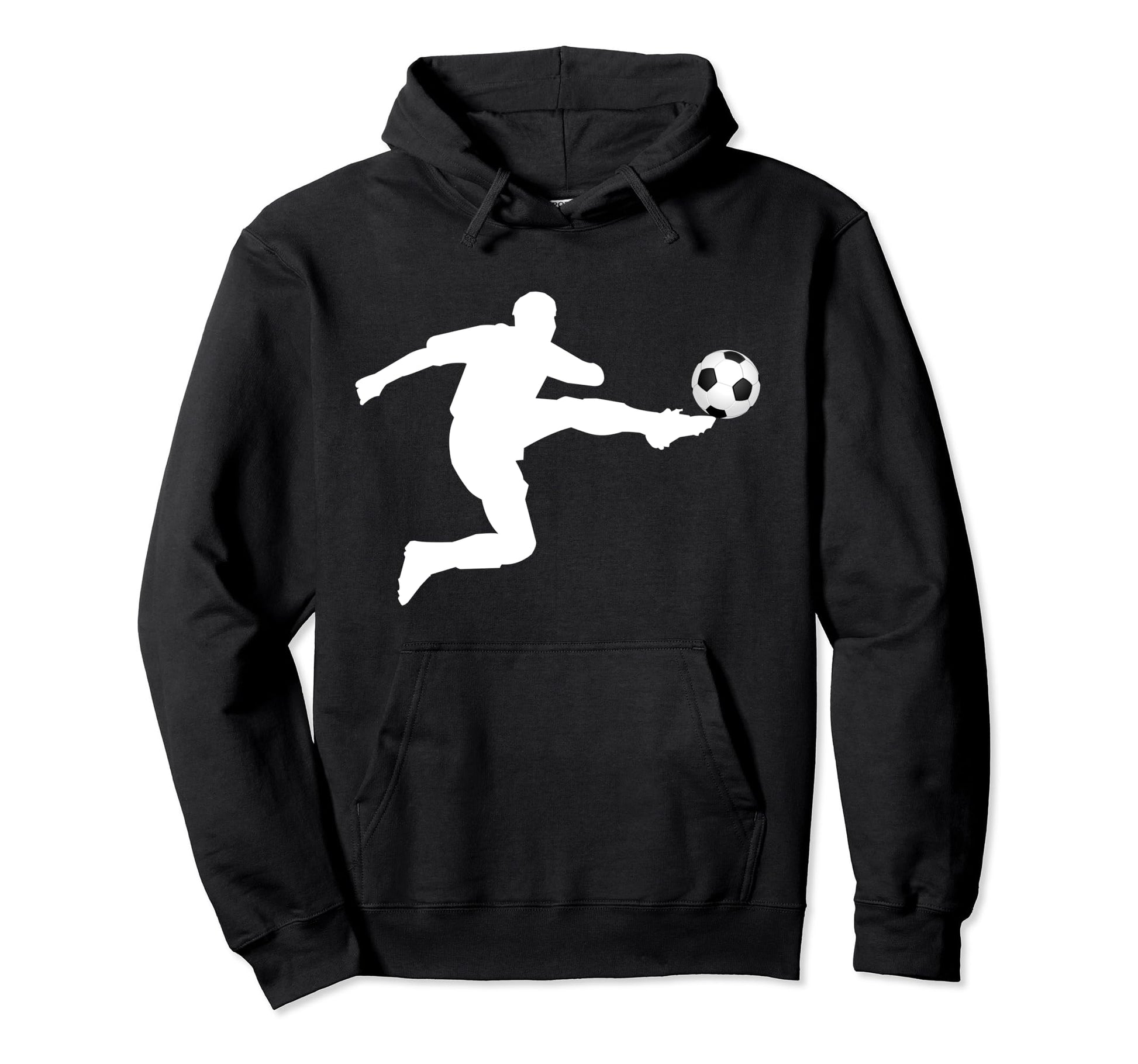 Soccer Striker Silhouette Hoodie - Fun Novelty Design for Adults - T-Shirt, Sweatshirt, Hoodie