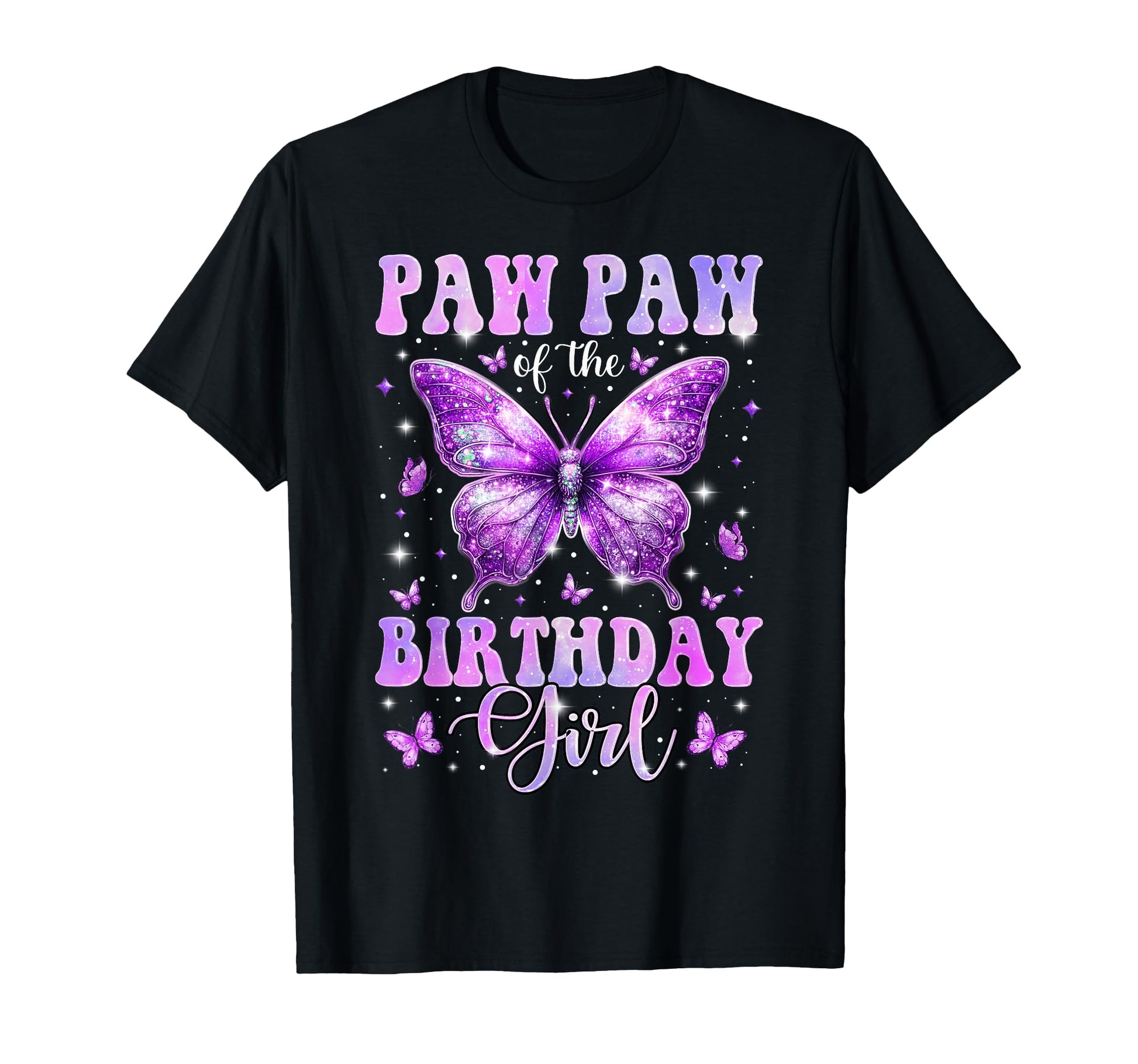 Paw Paw Birthday Butterfly Family T-Shirt - Custom Art Print Men Women - T-Shirt, Sweatshirt, Hoodie