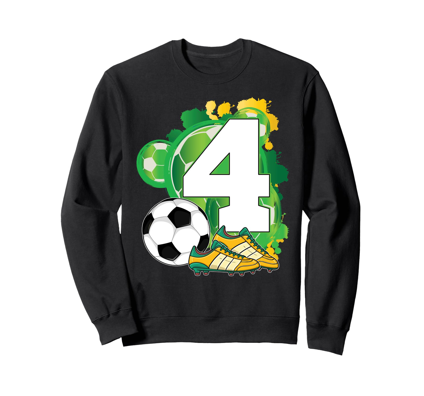 4Th Birthday Soccer Theme Party 4 Sweatshirt - Graphic Print Men Women - T-Shirt, Sweatshirt, Hoodie
