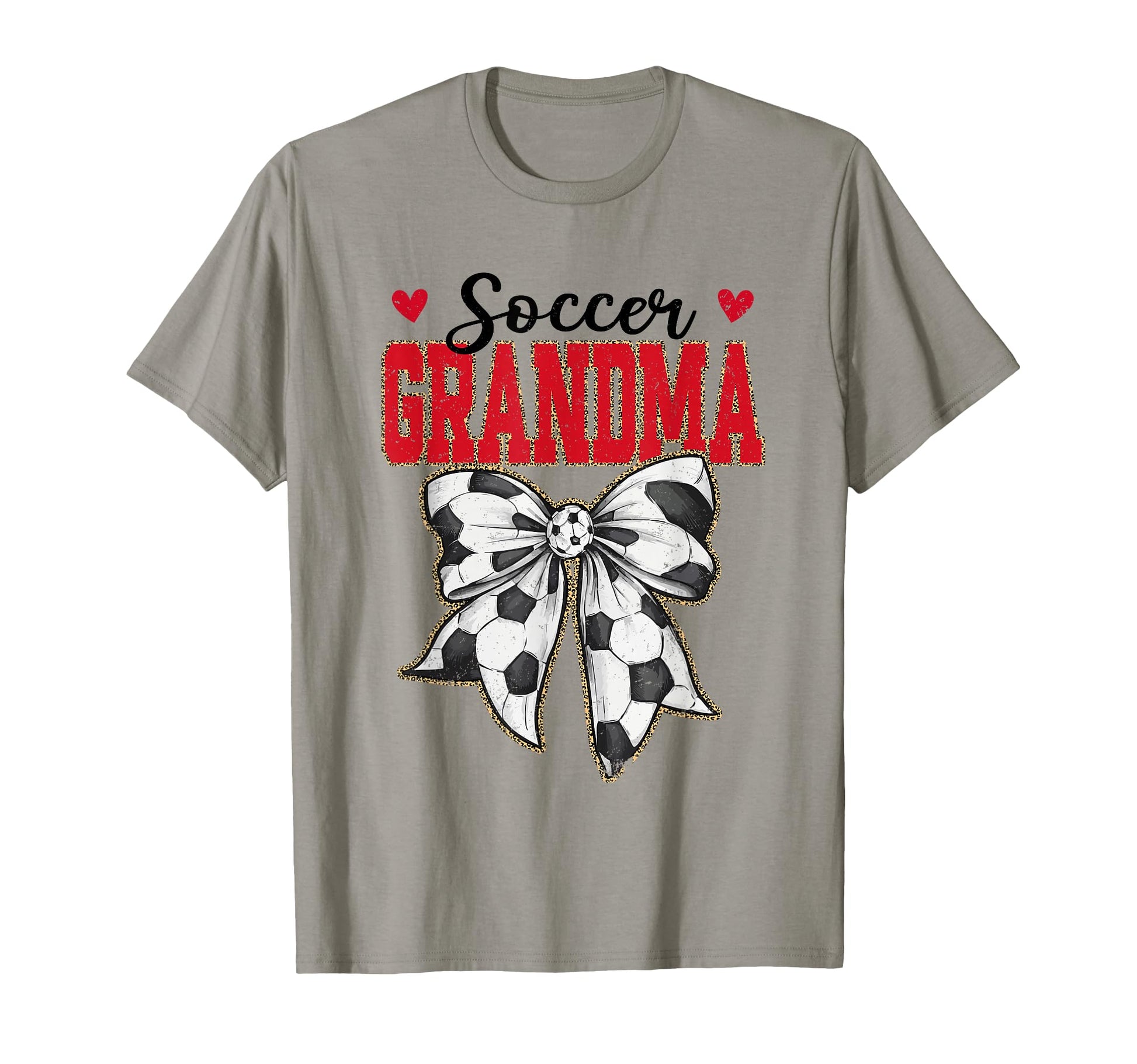 Soccer Grandma Bow Leopard Soccer T-Shirt - Unique Graphic for Adults - T-Shirt, Sweatshirt, Hoodie