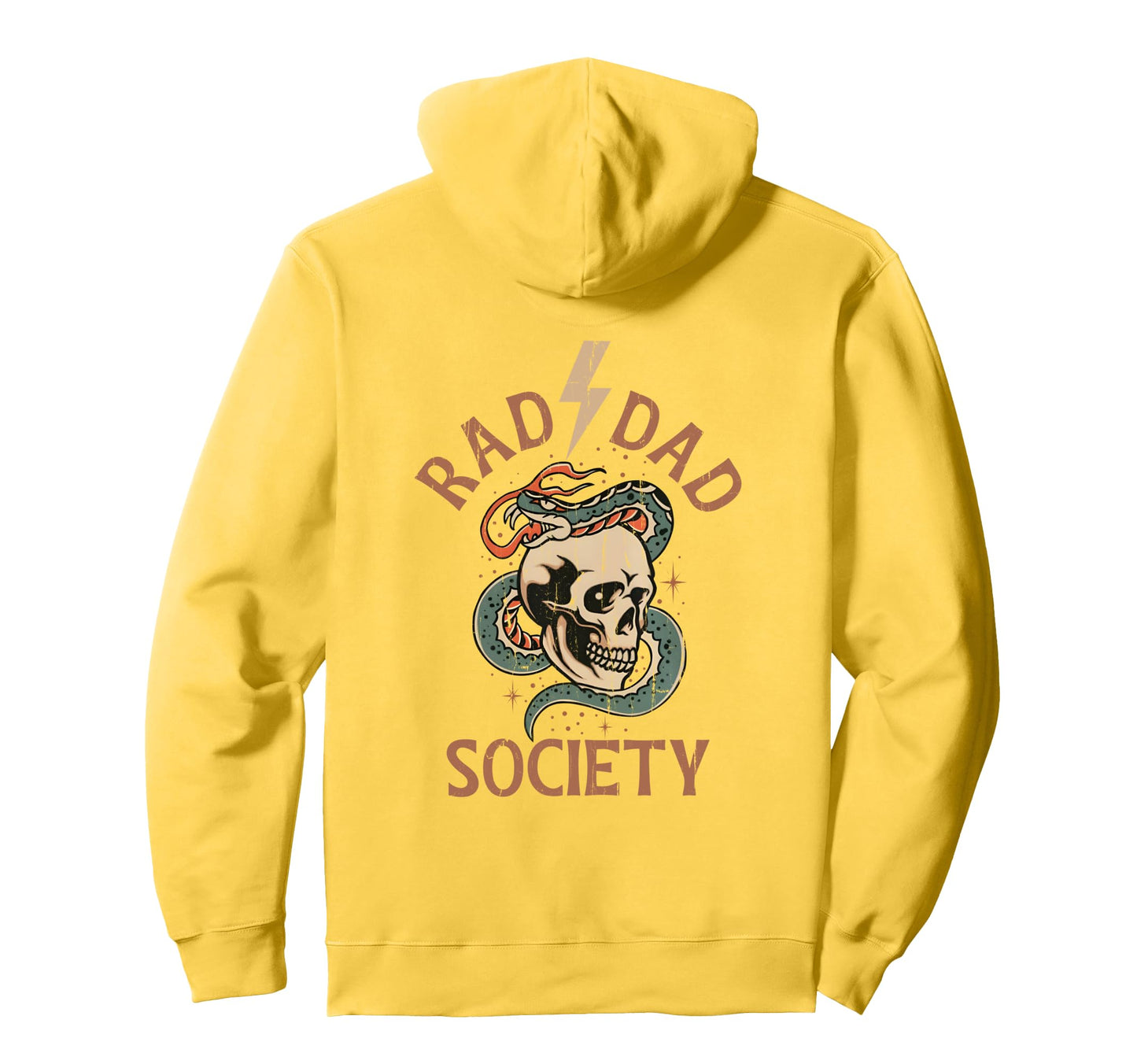 Rad Dad Society Dad Club Dad Life Back Hoodie - Unique Graphic Unisex - T-Shirt, Sweatshirt, Hoodie