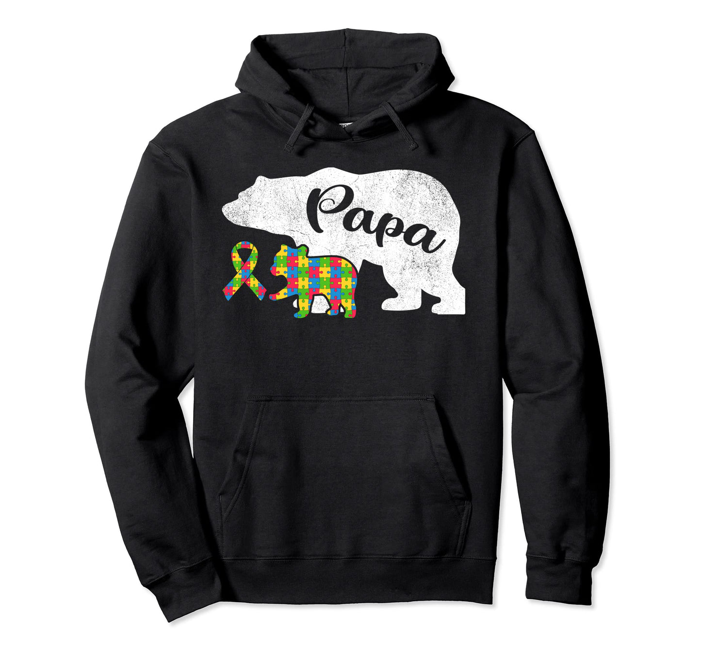 Funny Autism Bear Papa Mens Autism Hoodie - Unique Graphic for Adults - T-Shirt, Sweatshirt, Hoodie
