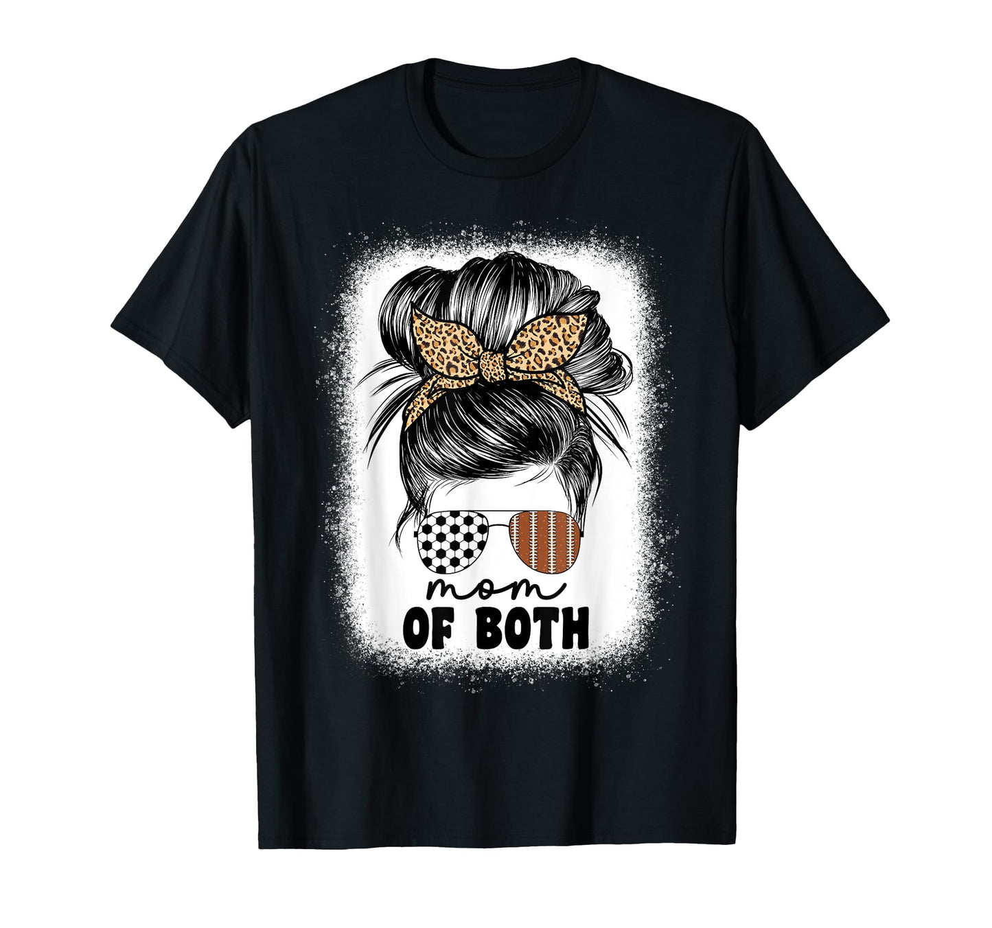 Mom Both Football And Soccer Mom Messy T-Shirt - Trendy Graphic for Adults - T-Shirt, Sweatshirt, Hoodie
