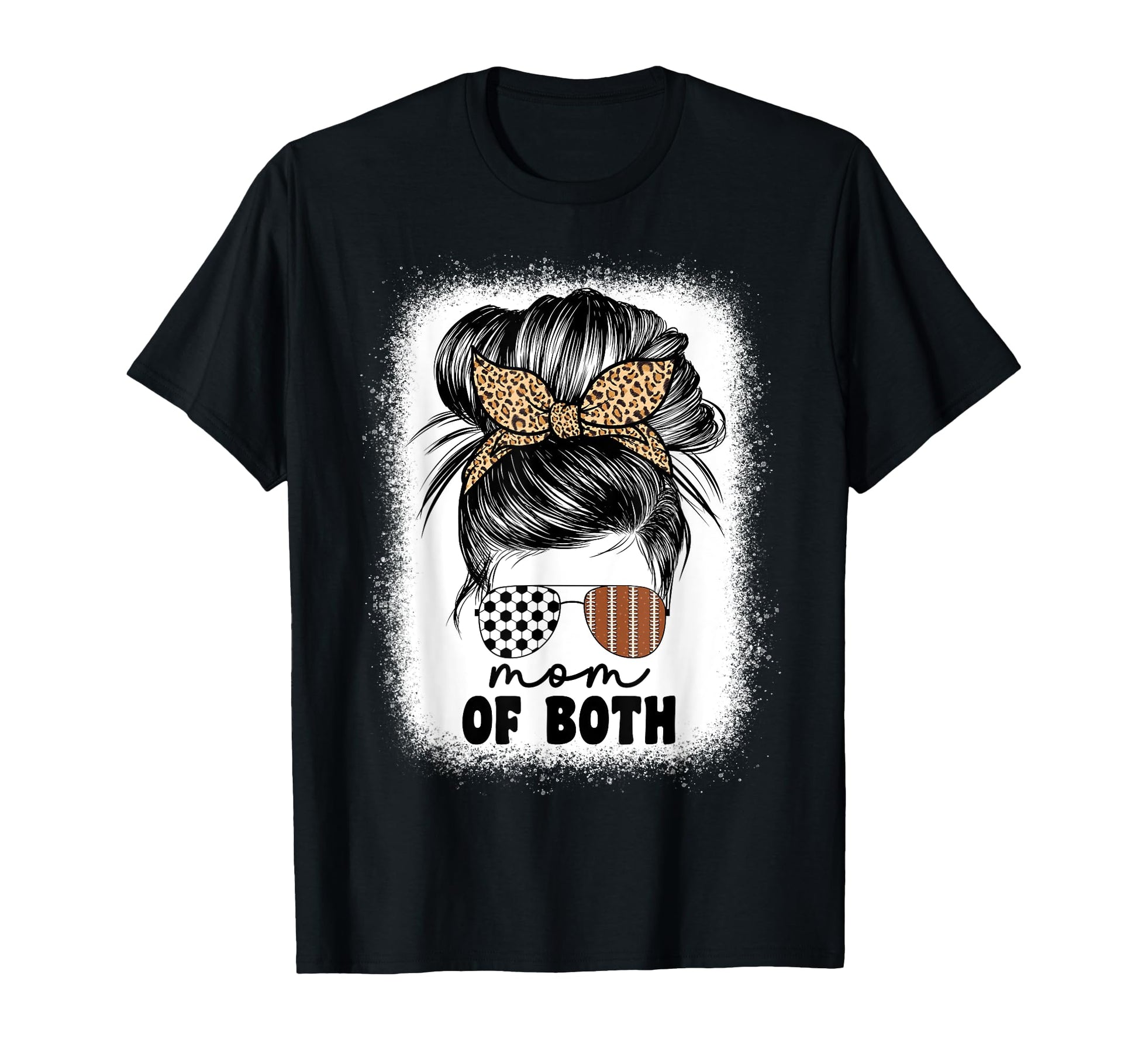 Mom Both Football And Soccer Mom Messy T-Shirt - Trendy Graphic for Adults - T-Shirt, Sweatshirt, Hoodie