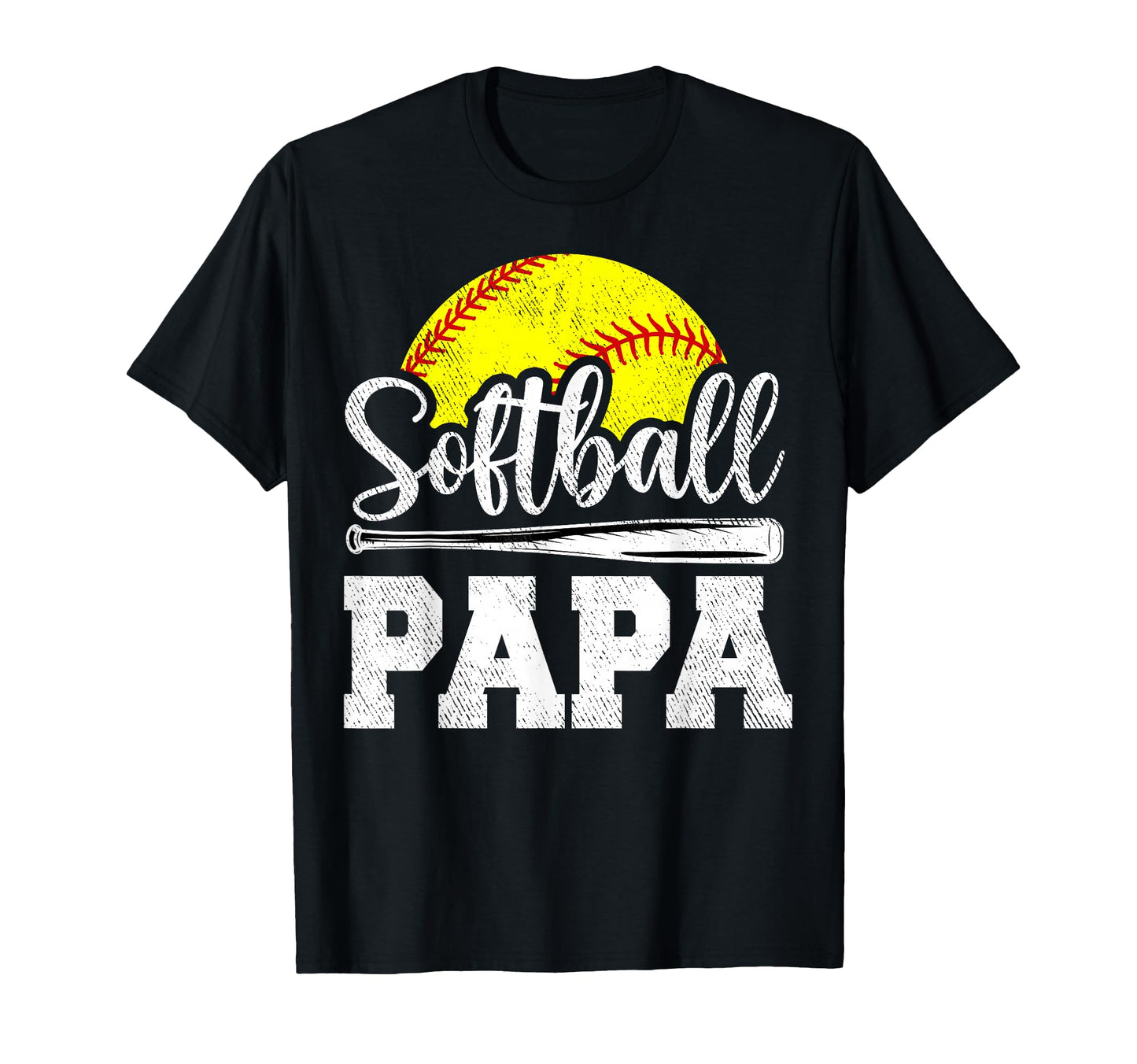 Softball Papa Softball Player Game T-Shirt - Custom Art Print for Adults - T-Shirt, Sweatshirt, Hoodie