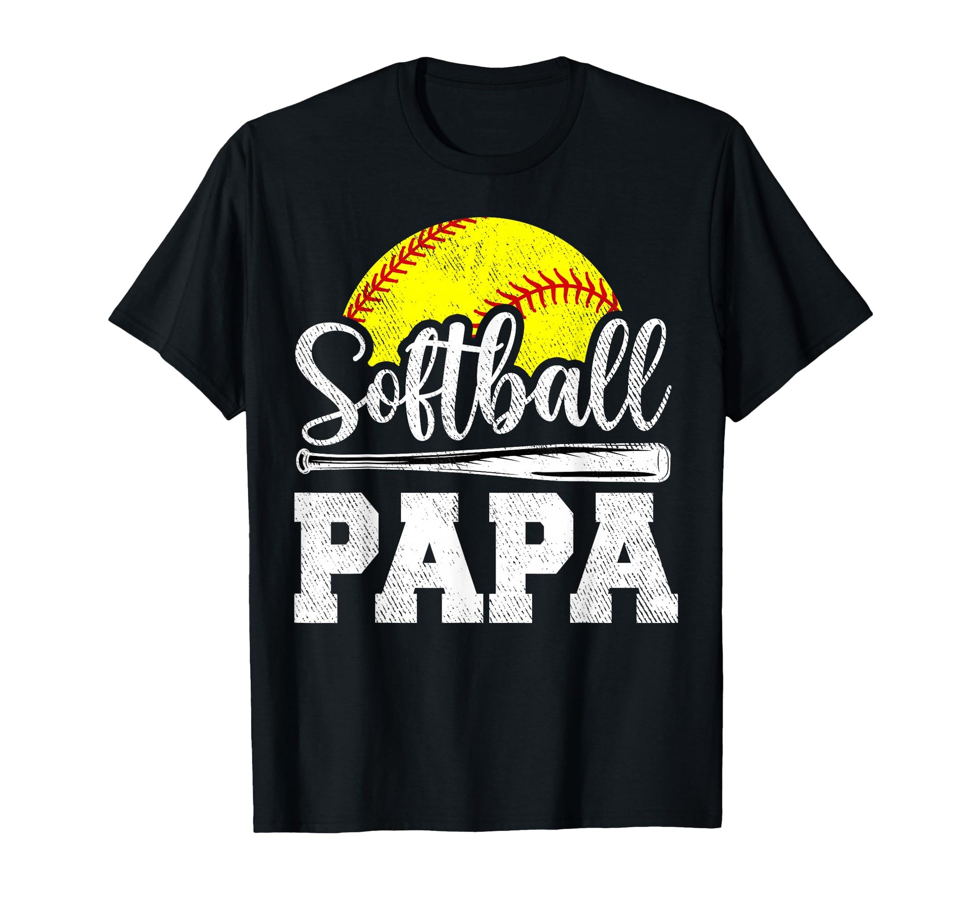 Softball Papa Softball Player Game T-Shirt - Custom Art Print for Adults - T-Shirt, Sweatshirt, Hoodie