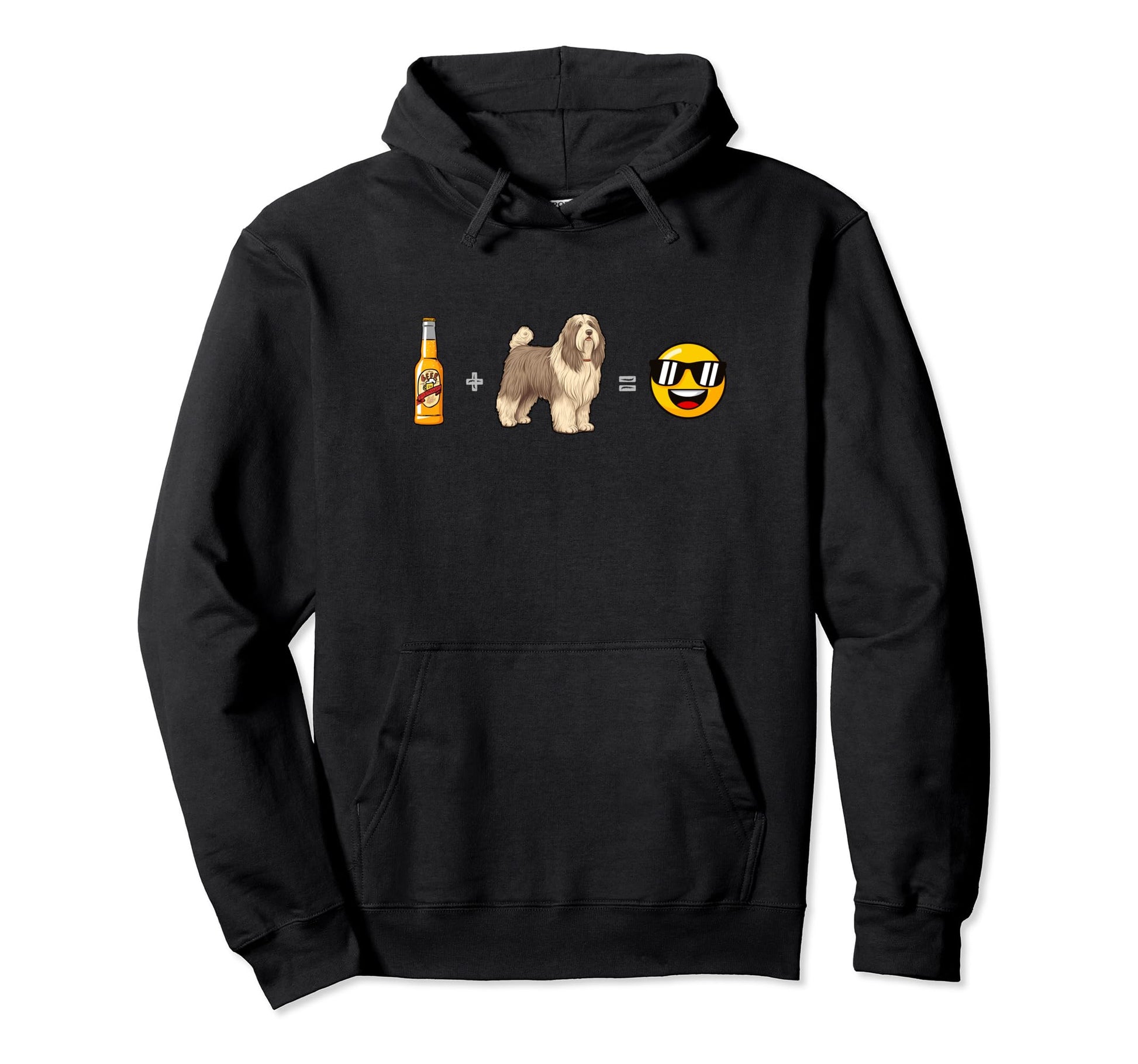 Bearded Collie Beer Dog Dad Happy Pet Hoodie - Streetwear Style for Adults - T-Shirt, Sweatshirt, Hoodie
