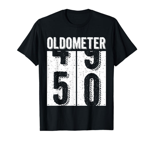 50Th Birthday Gifts Oldometer 49 50 T-Shirt - Unique Graphic for Adults - T-Shirt, Sweatshirt, Hoodie