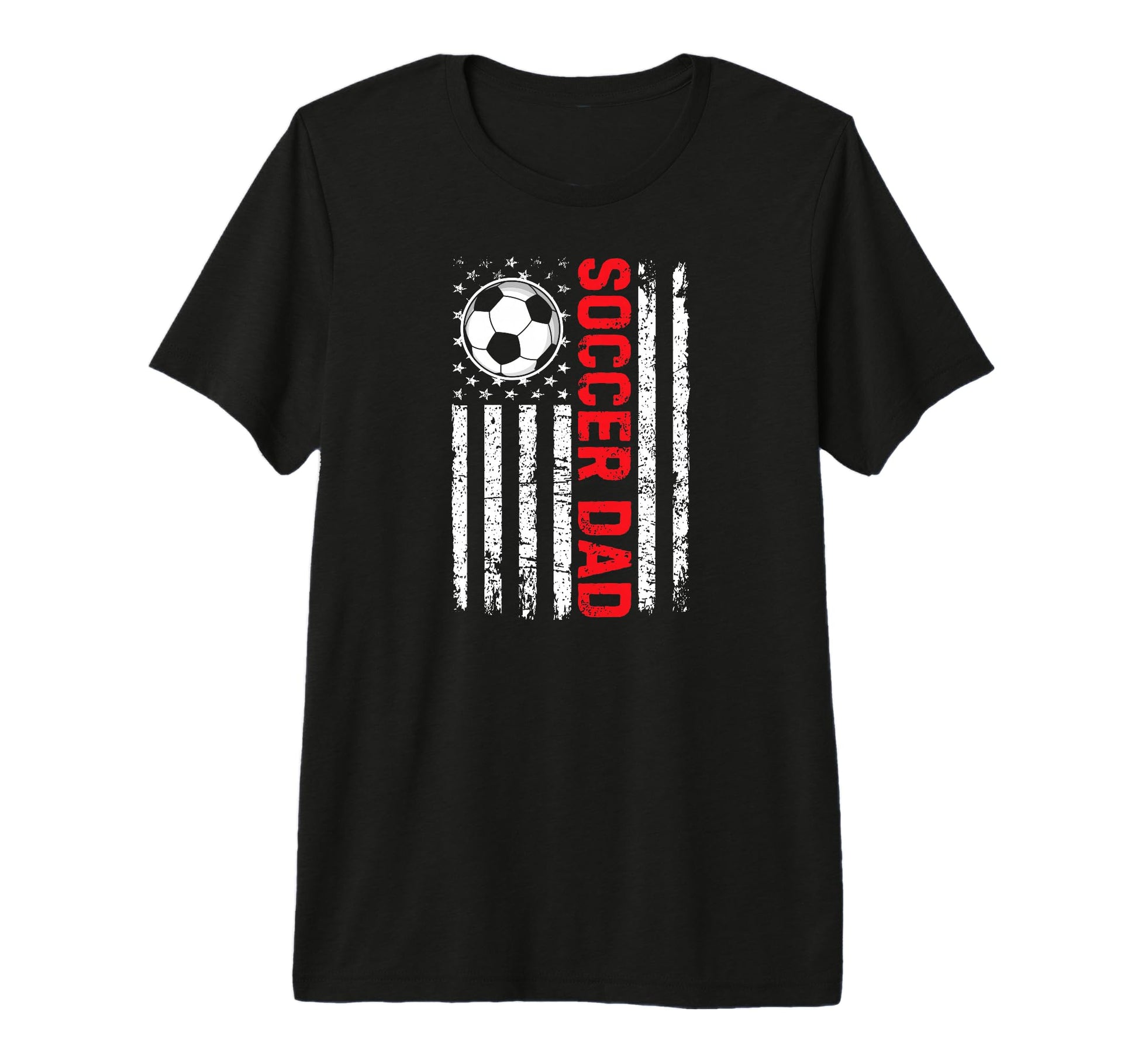 Mens Soccer Dad Flag Red Tri Blend T-Shirt - Graphic Print Unisex - T-Shirt, Sweatshirt, Hoodie