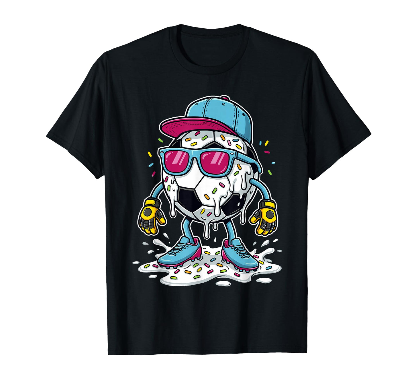 Soccer Ball Melting Ice Cream Drip T-Shirt - Streetwear Style Unisex - T-Shirt, Sweatshirt, Hoodie