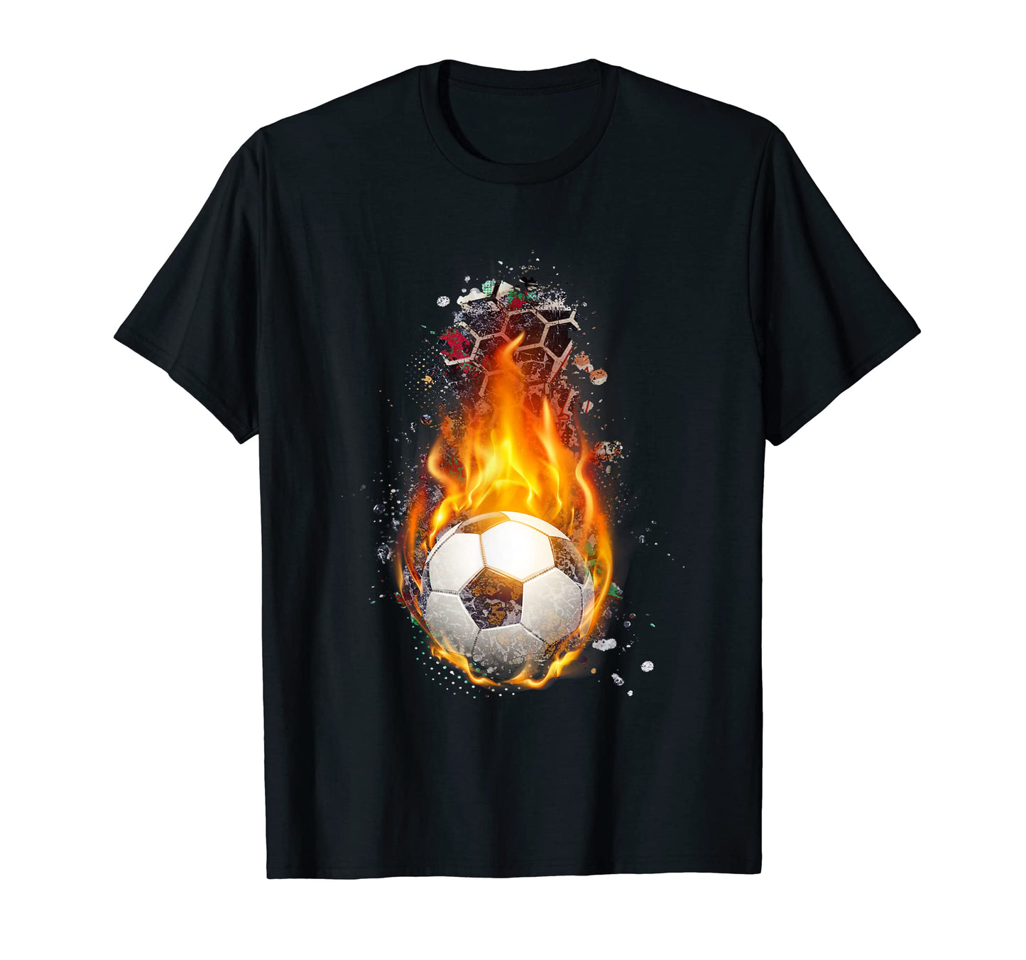 Football Flame Burning Soccer Ball T-Shirt - Minimalist Print for Adults - T-Shirt, Sweatshirt, Hoodie