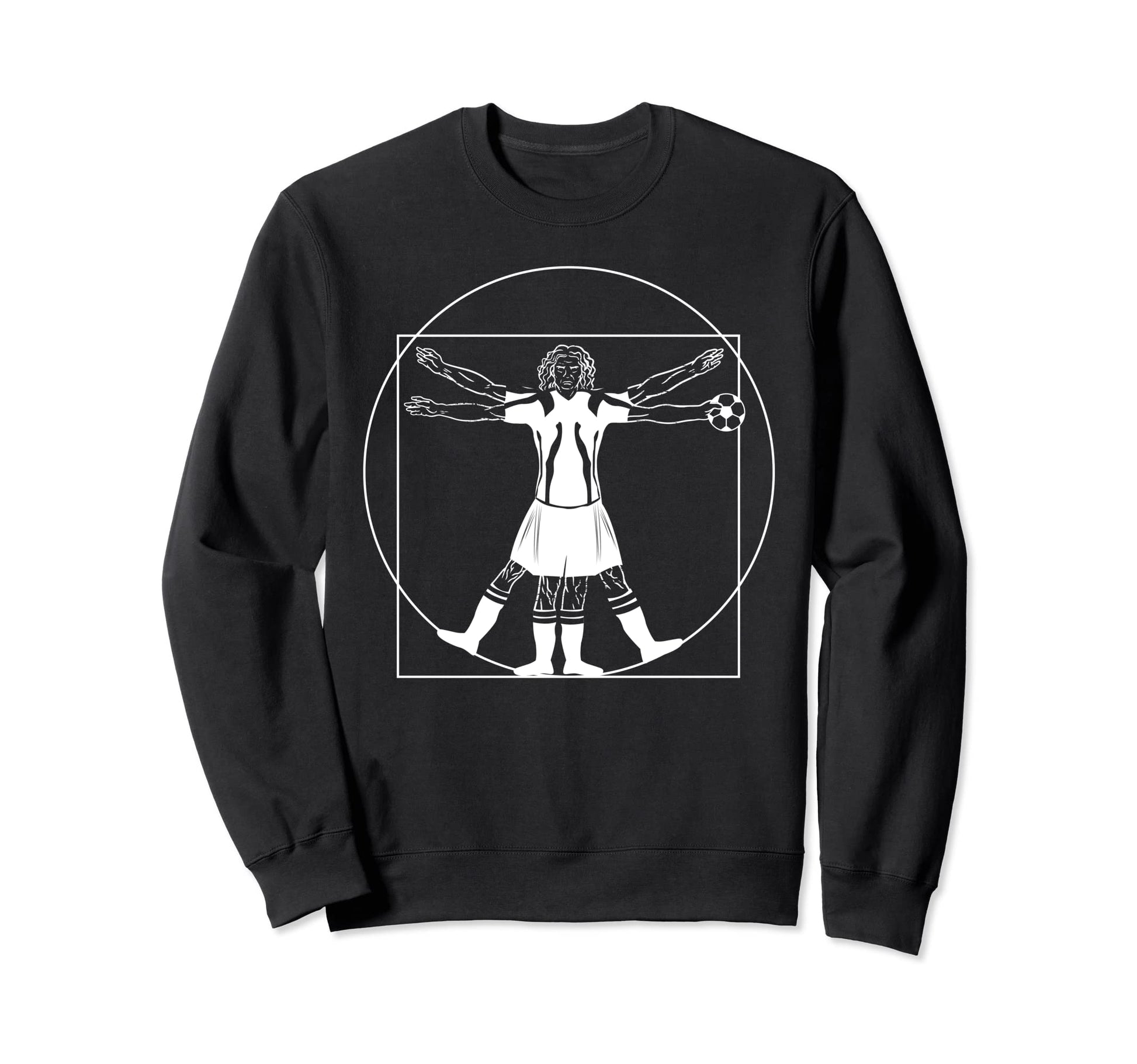 Soccer Player Da Vinci Vitruvian Sweatshirt - Fun Novelty Design Unisex - T-Shirt, Sweatshirt, Hoodie
