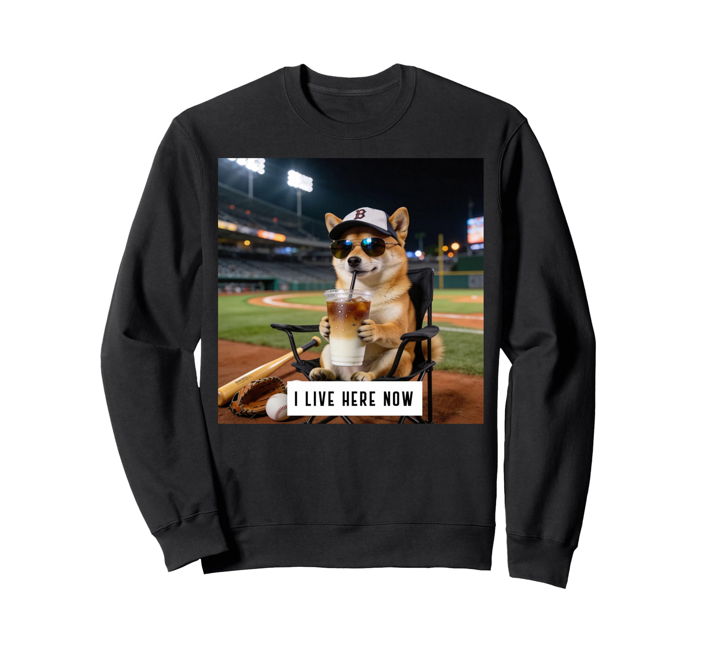 Funny Shiba Inu Baseball Lovers Baseball Sweatshirt - Graphic Print Unisex - T-Shirt, Sweatshirt, Hoodie